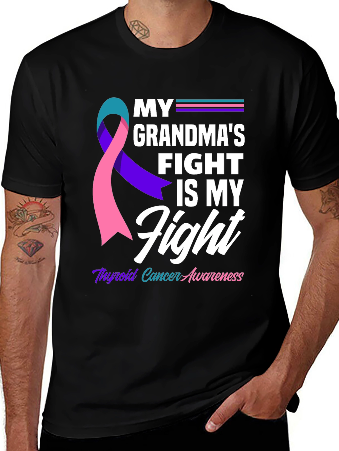 My Grandma's Fight T-Shirt Thyroid Cancer Awareness