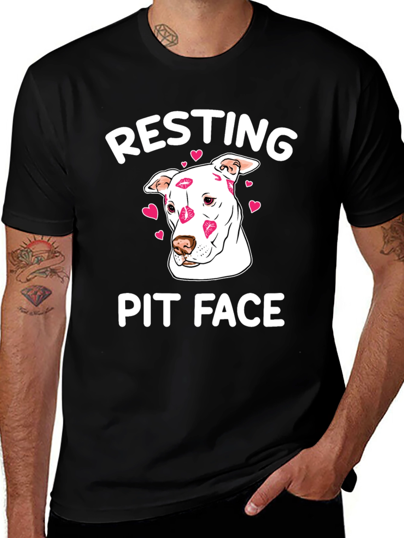 Resting Pit Face Kissed Dog T-Shirt