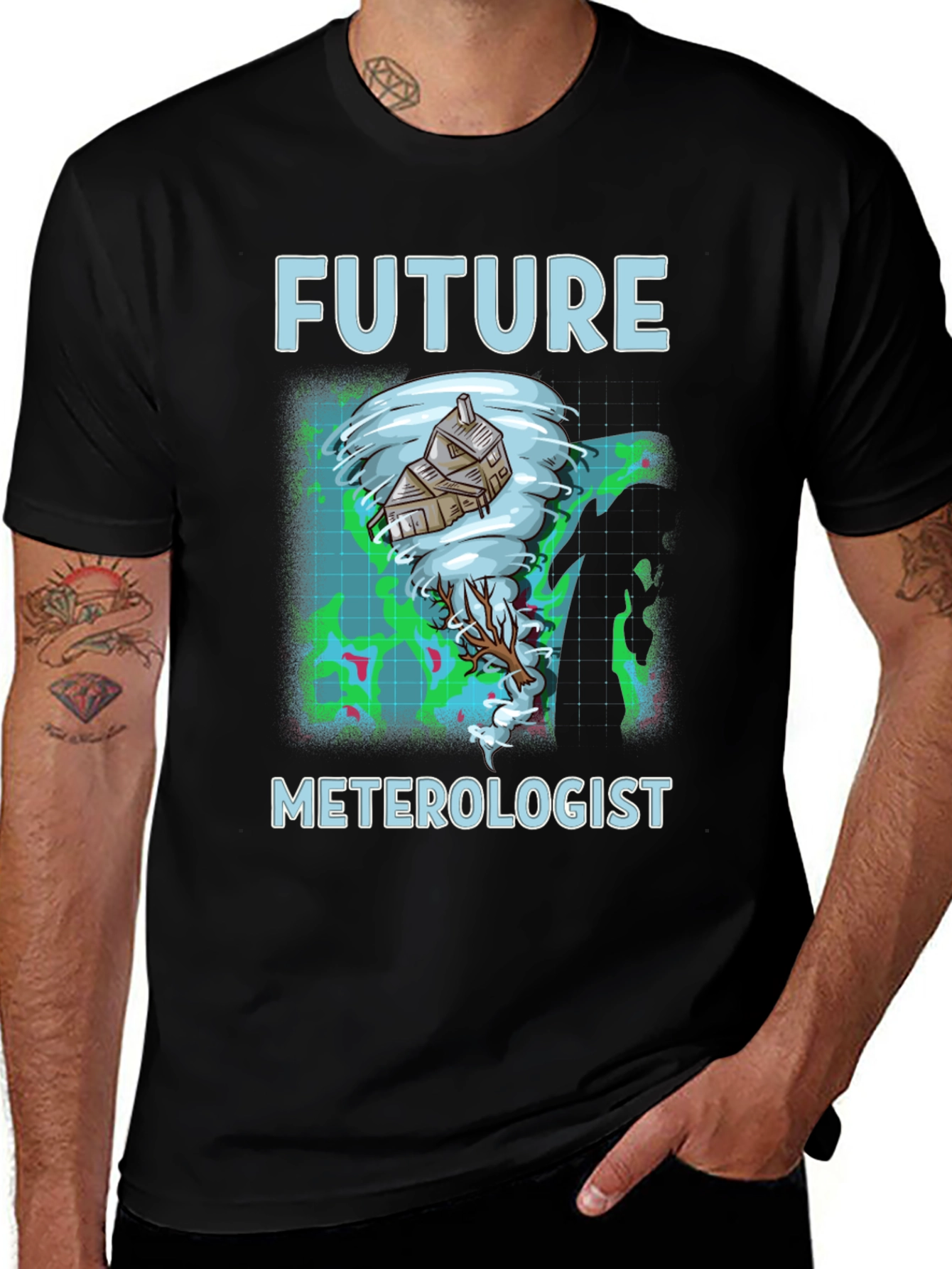 Variant 15 of Future Meterologist Tornado House Graphic T-Shirt