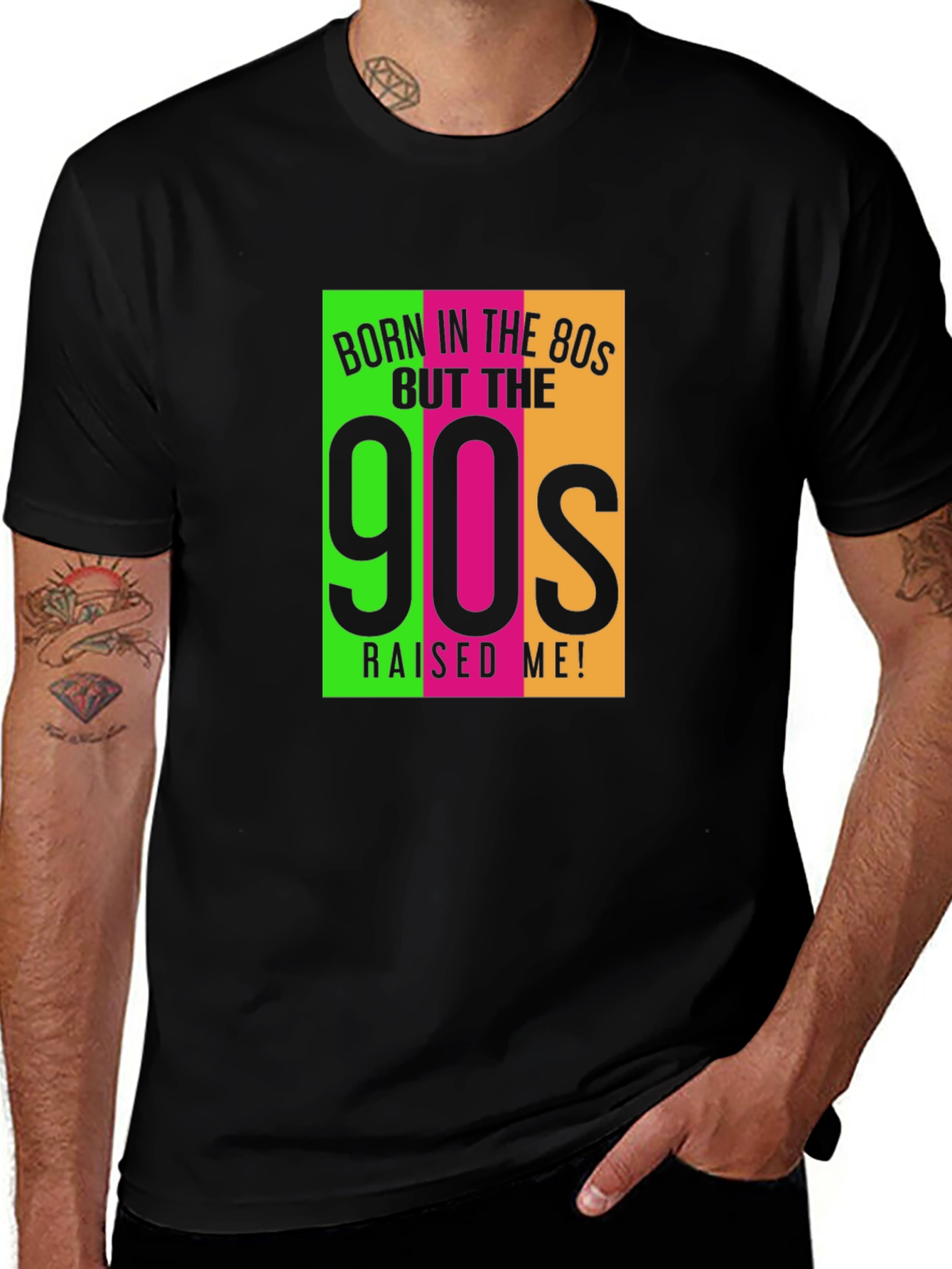 Variant 21 of Born in the 80s 90s Raised Me Graphic Tee