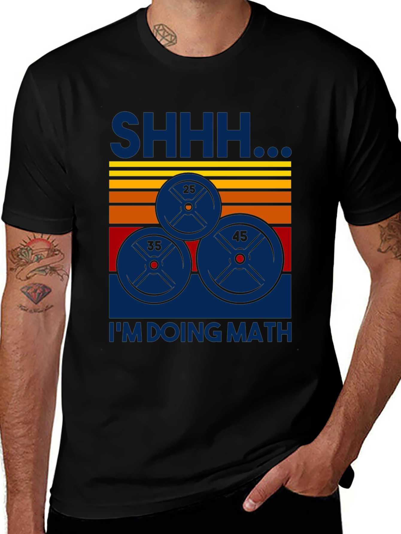 Variant 21 of Shhh I'm Doing Math Workout T-Shirt