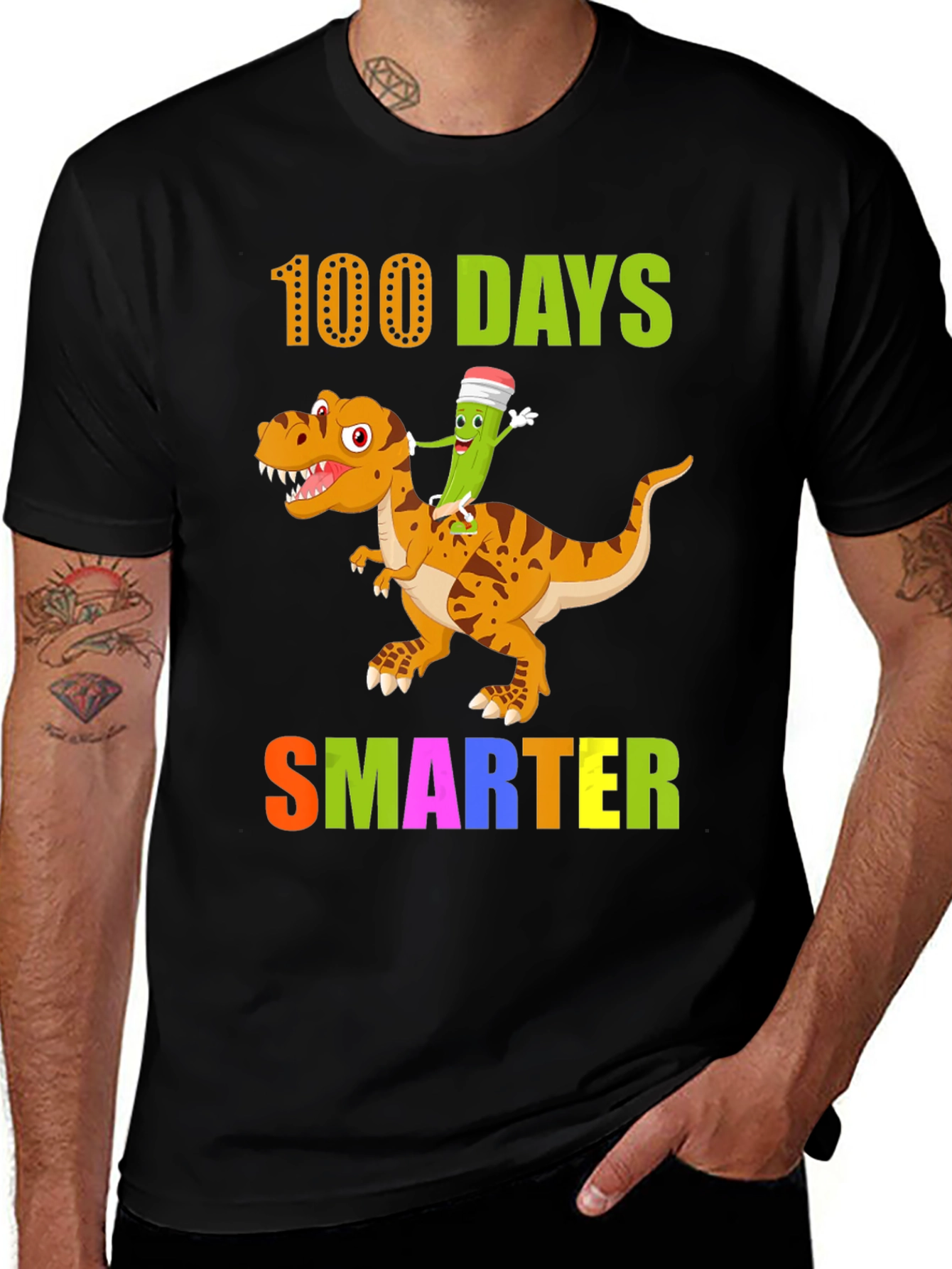 Variant 13 of 100 Days Smarter Dinosaur T-Shirt