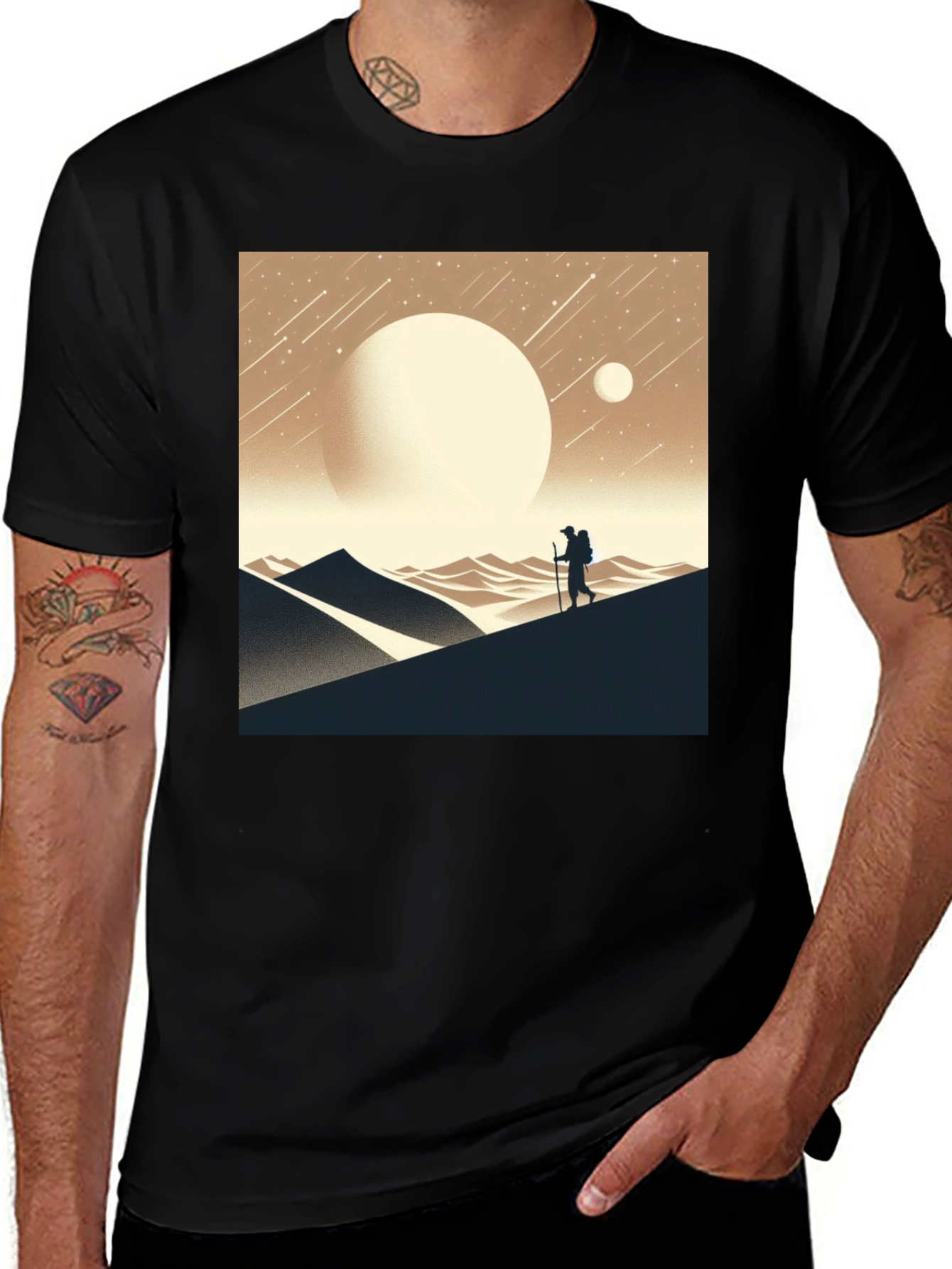 Variant 16 of Cosmic Hiker Graphic Tee - Space Adventure Shirt
