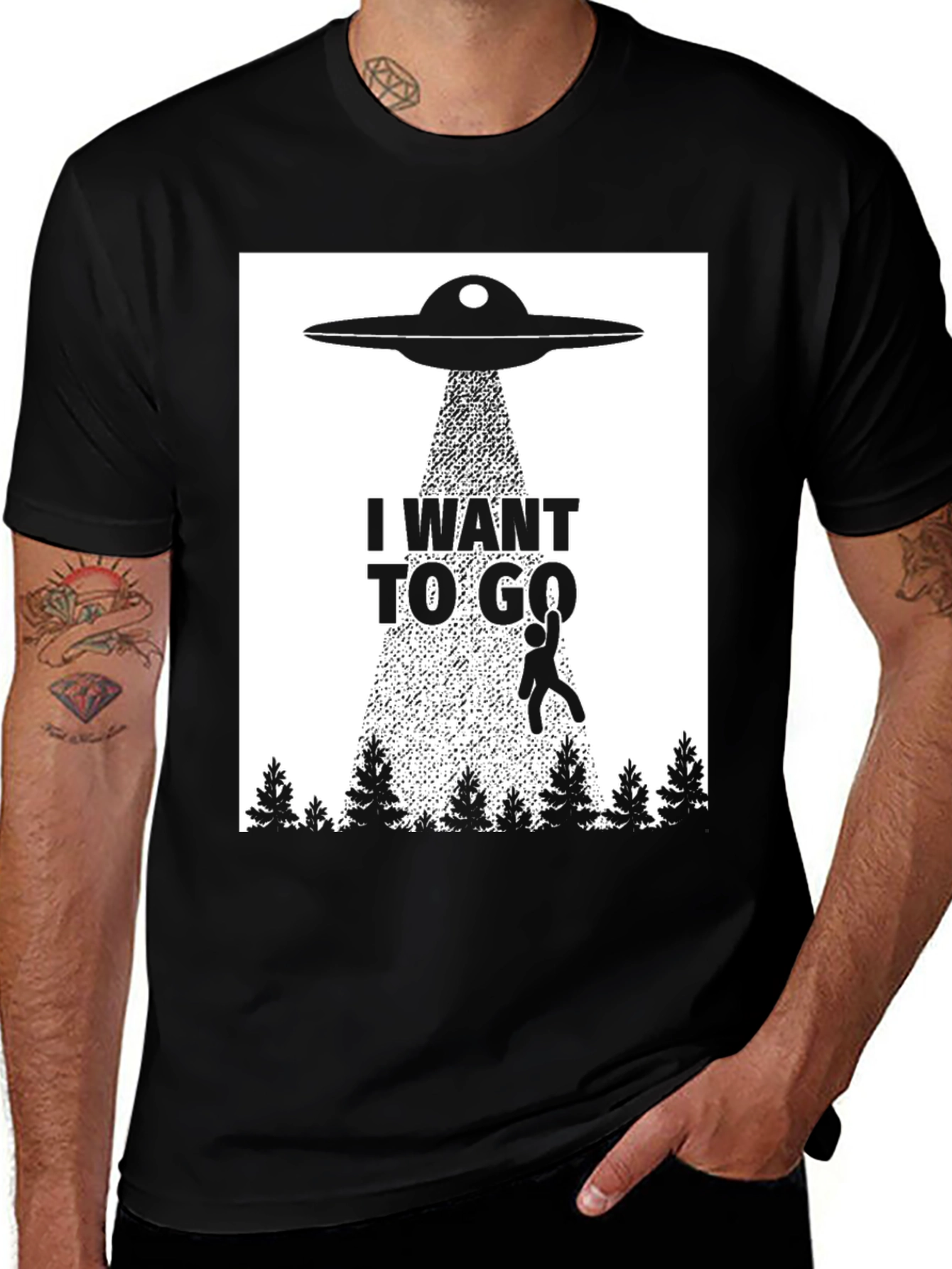 Variant 19 of I Want To Go UFO Abduction T-Shirt