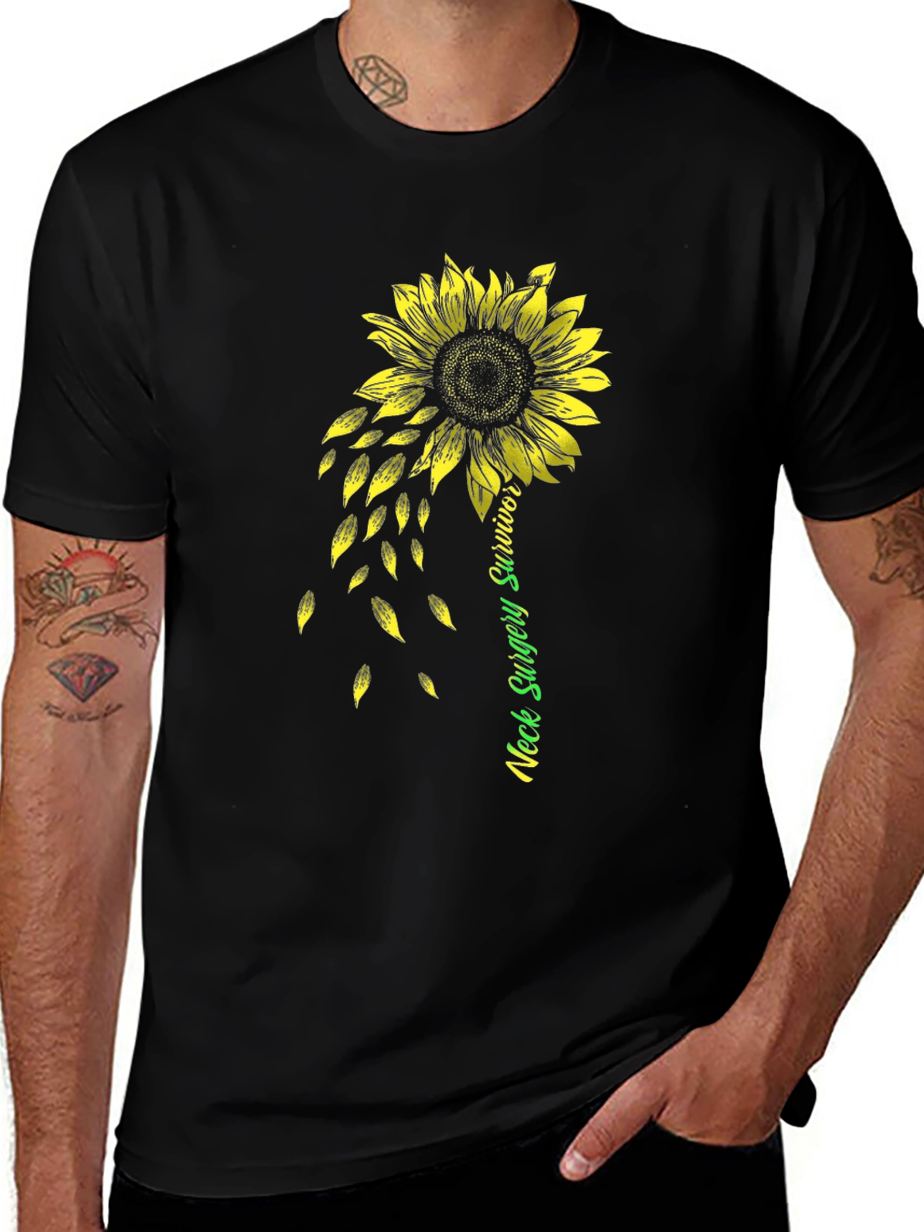 Variant 9 of Neck Surgery Survivor Sunflower T-Shirt