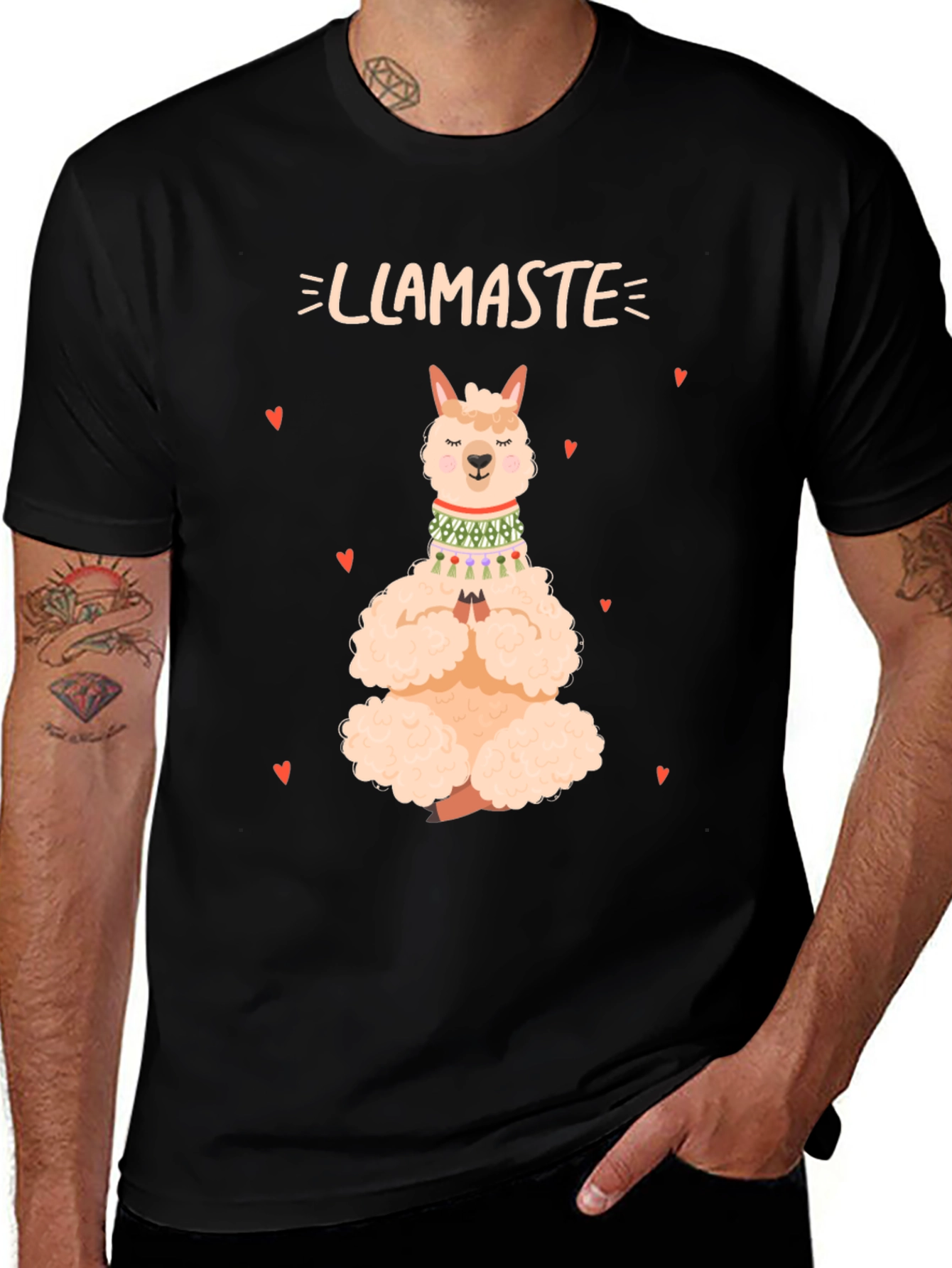 Variant 9 of Llamaste Yoga T-Shirt - Funny Llama Namaste Tee