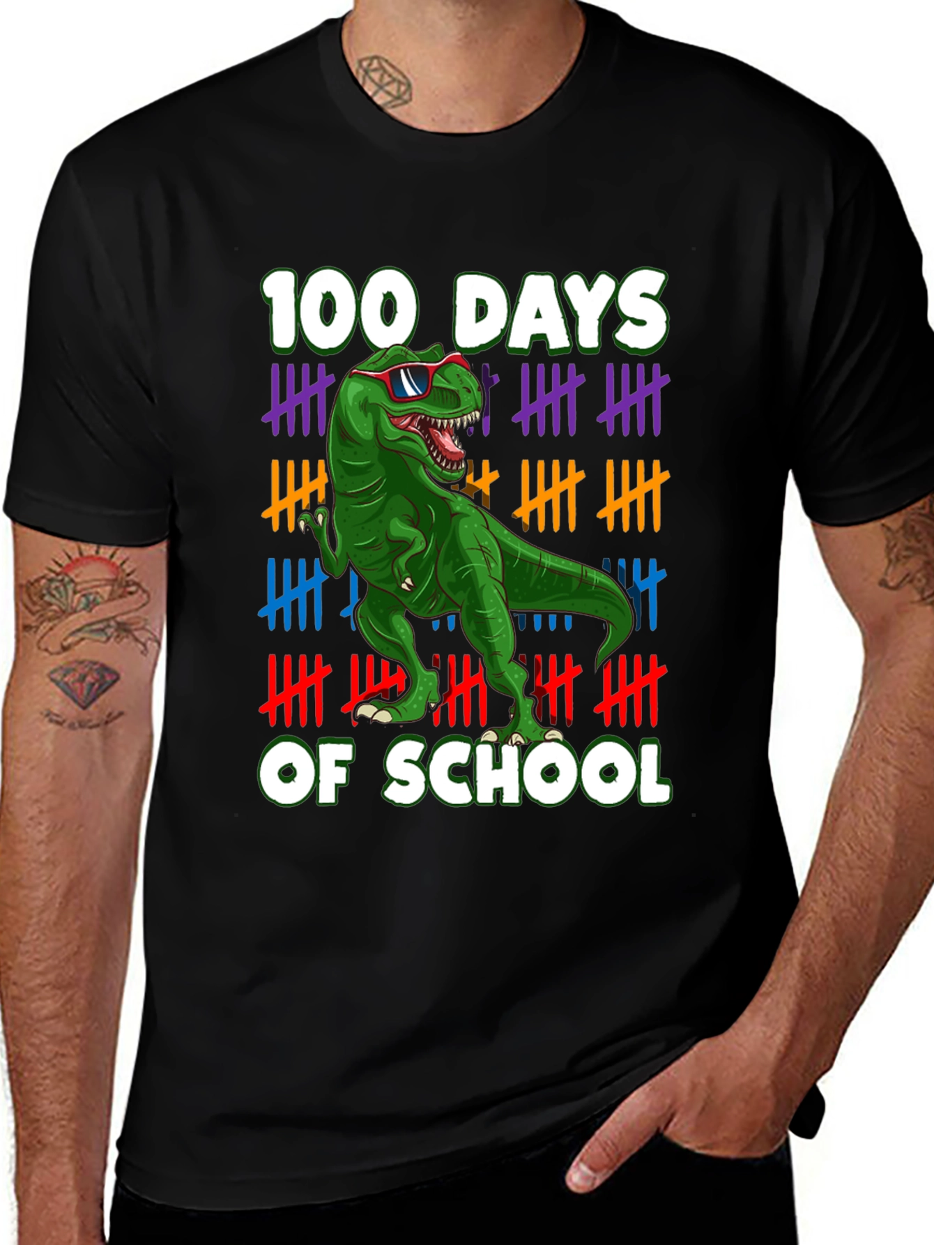 Variant 8 of 100 Days of School T-Rex T-Shirt