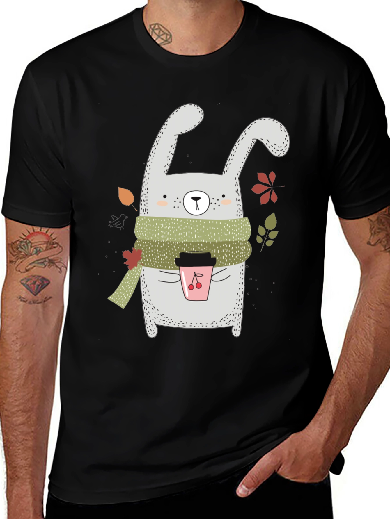 Variant 10 of Cute Bunny with Coffee T-Shirt
