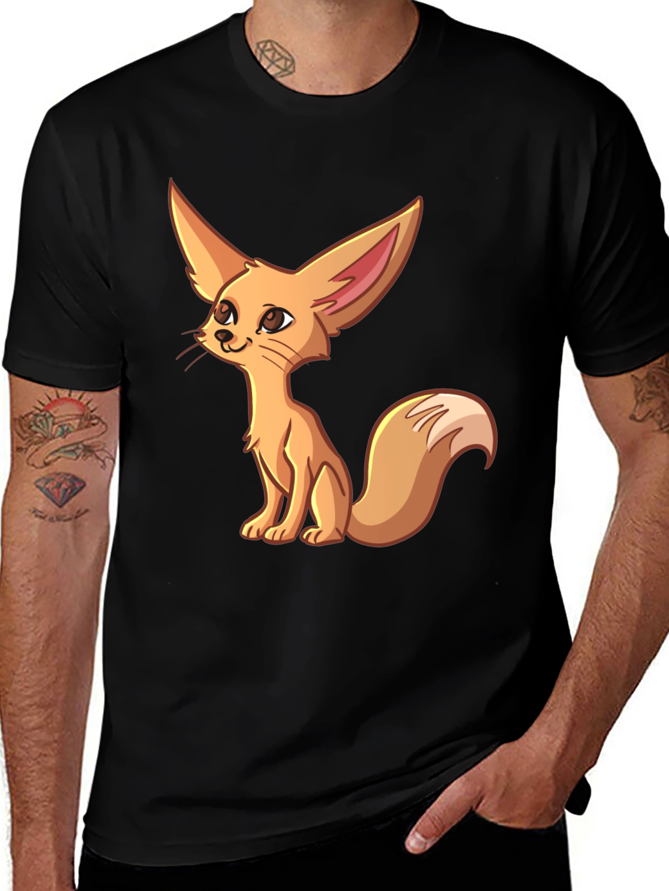 Cute Fennec Fox Graphic T-Shirt - Unique Cartoon Design