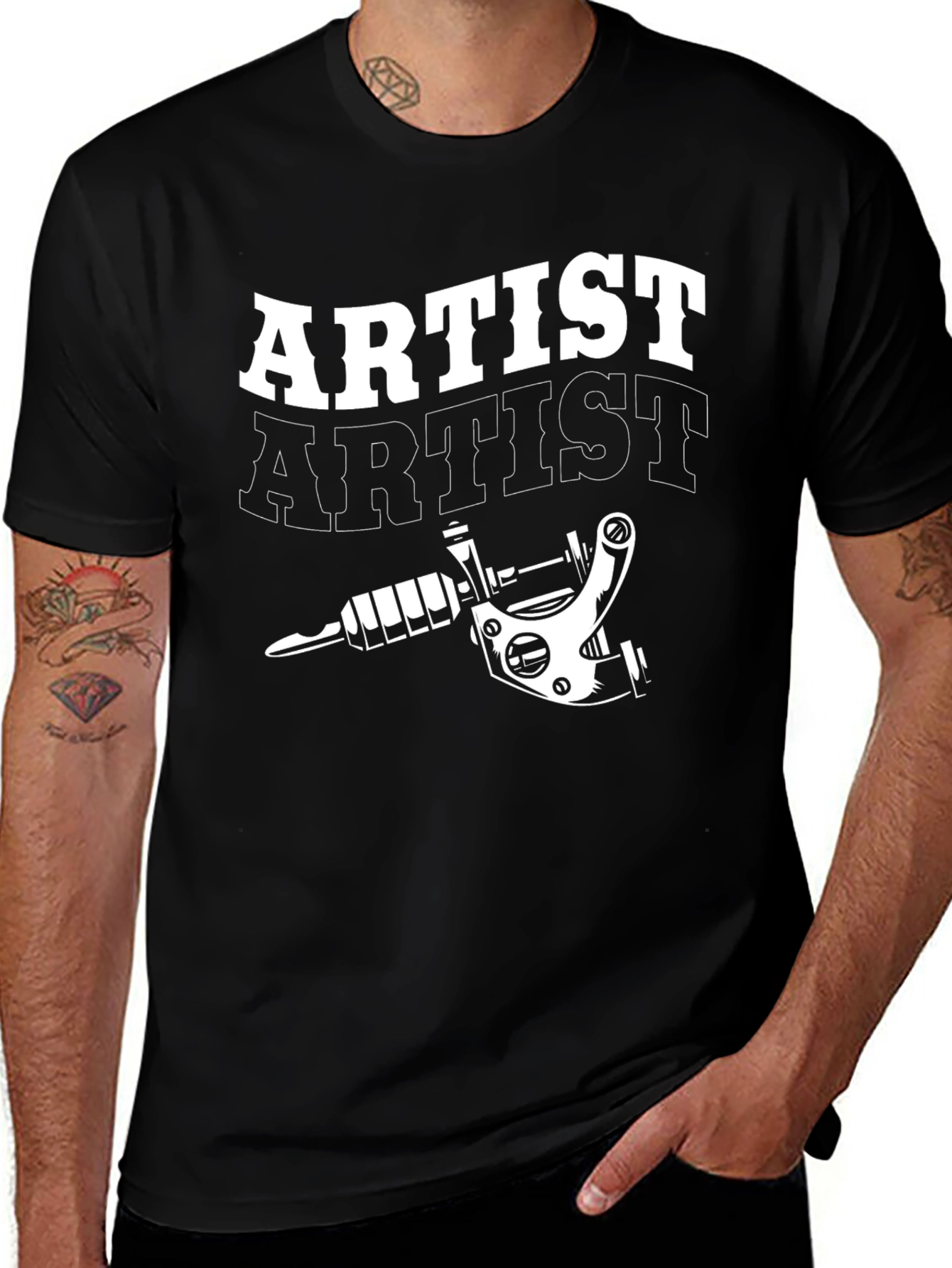 Variant 16 of Artist Tattoo Machine Graphic T-Shirt