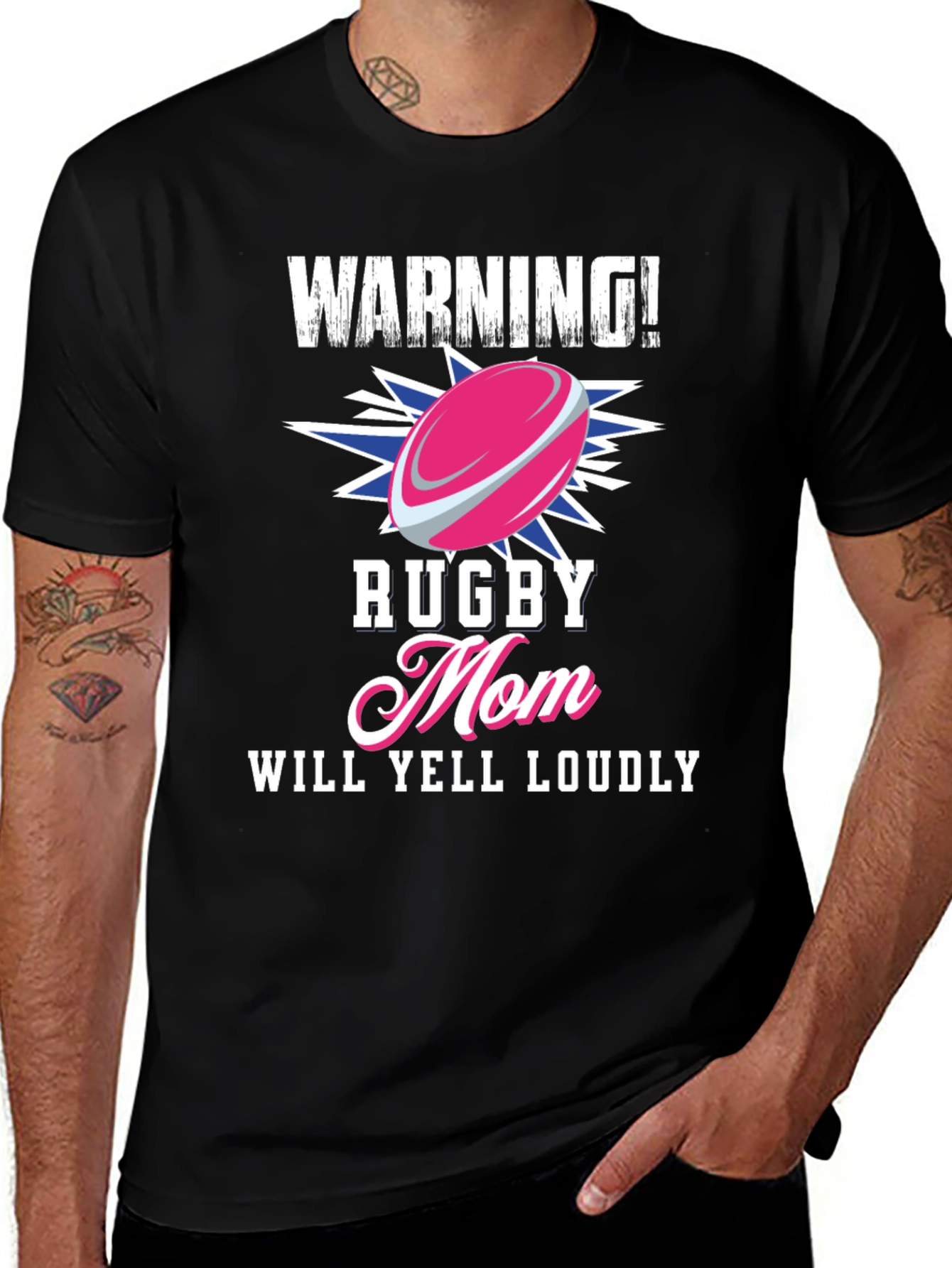 Variant 10 of Warning! Rugby Mom T-Shirt