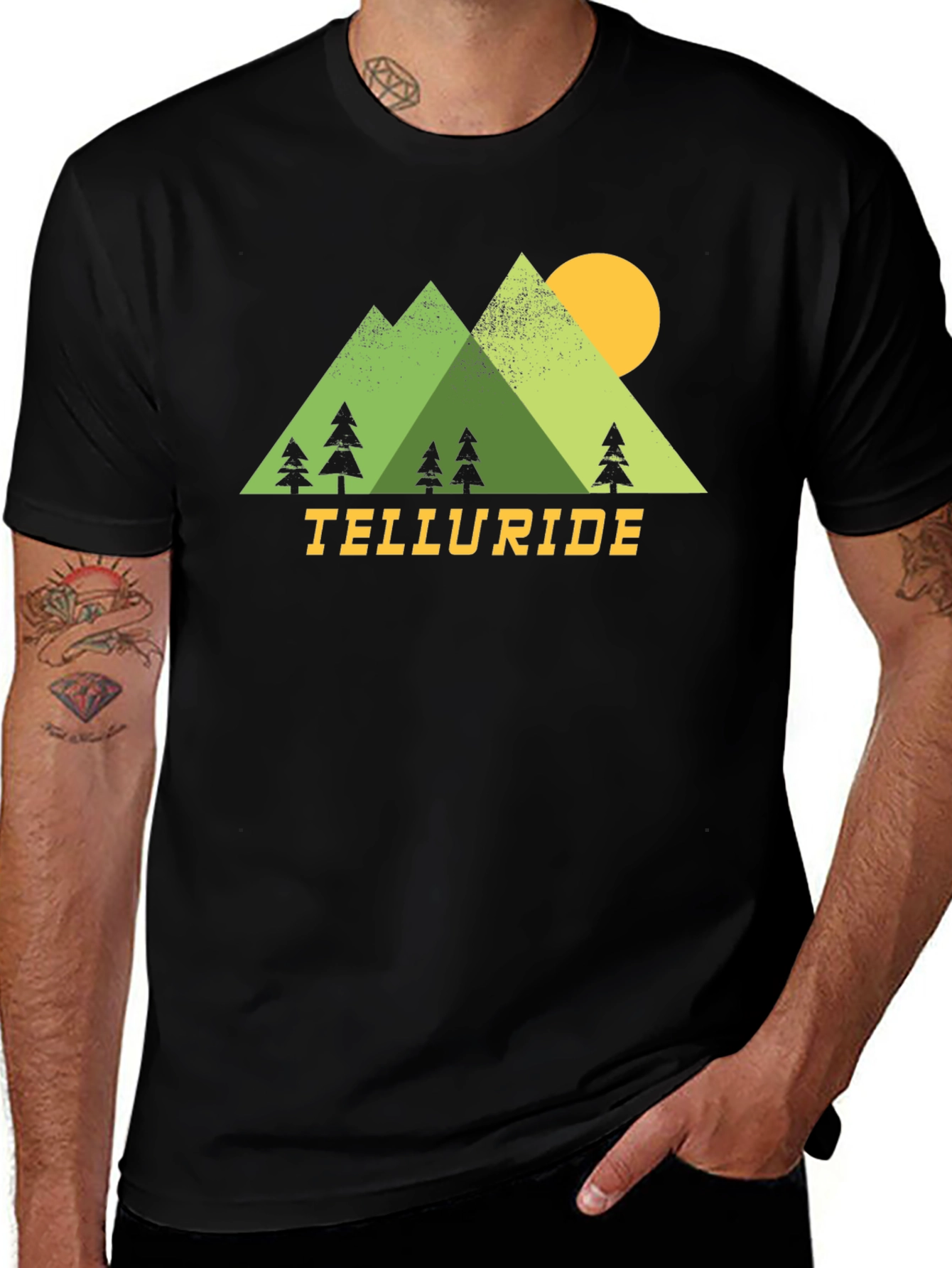 Variant 12 of Telluride Mountain Graphic Tee - Black