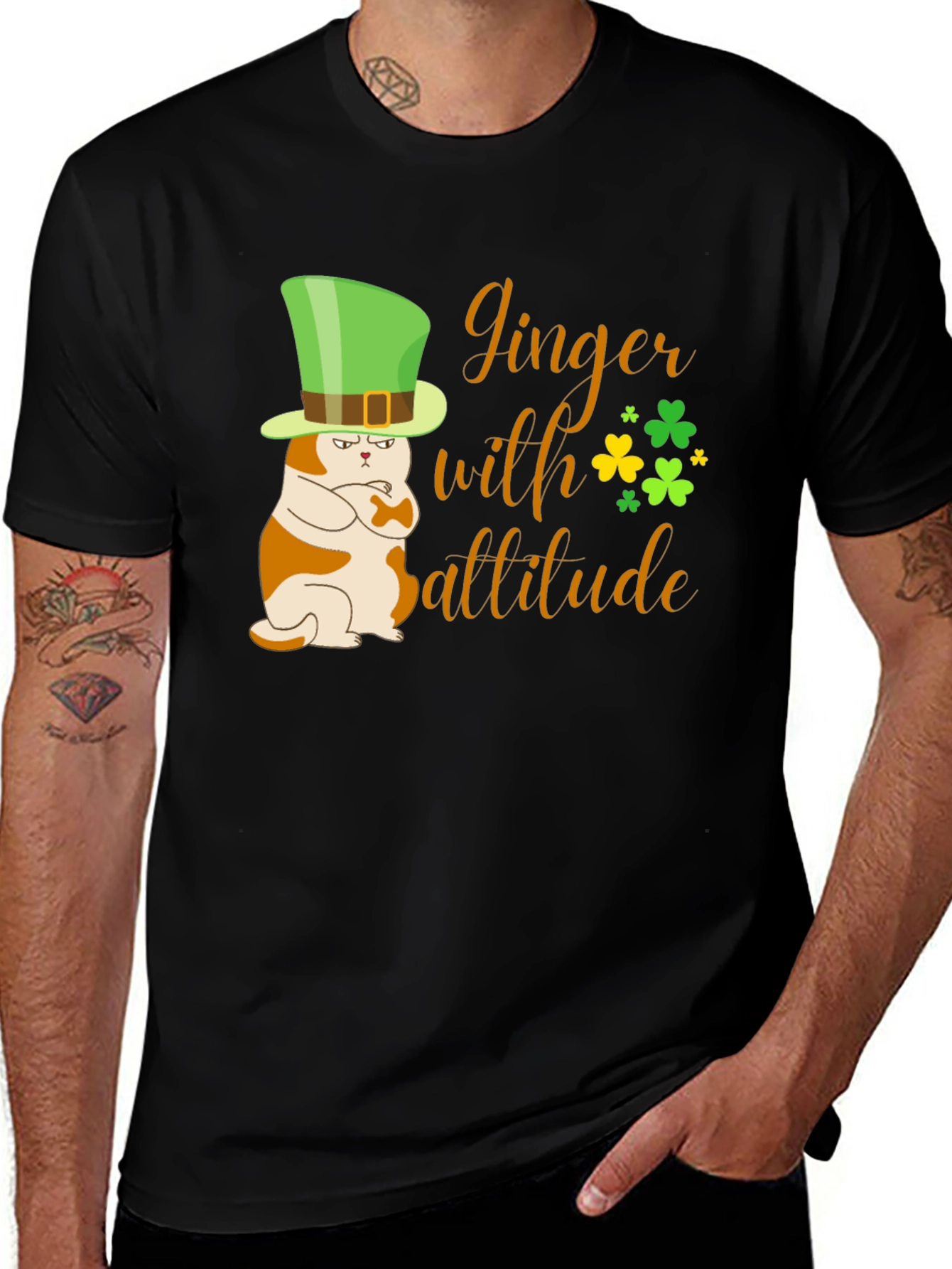 Variant 8 of Ginger with Attitude Cat St. Patrick's Day T-Shirt