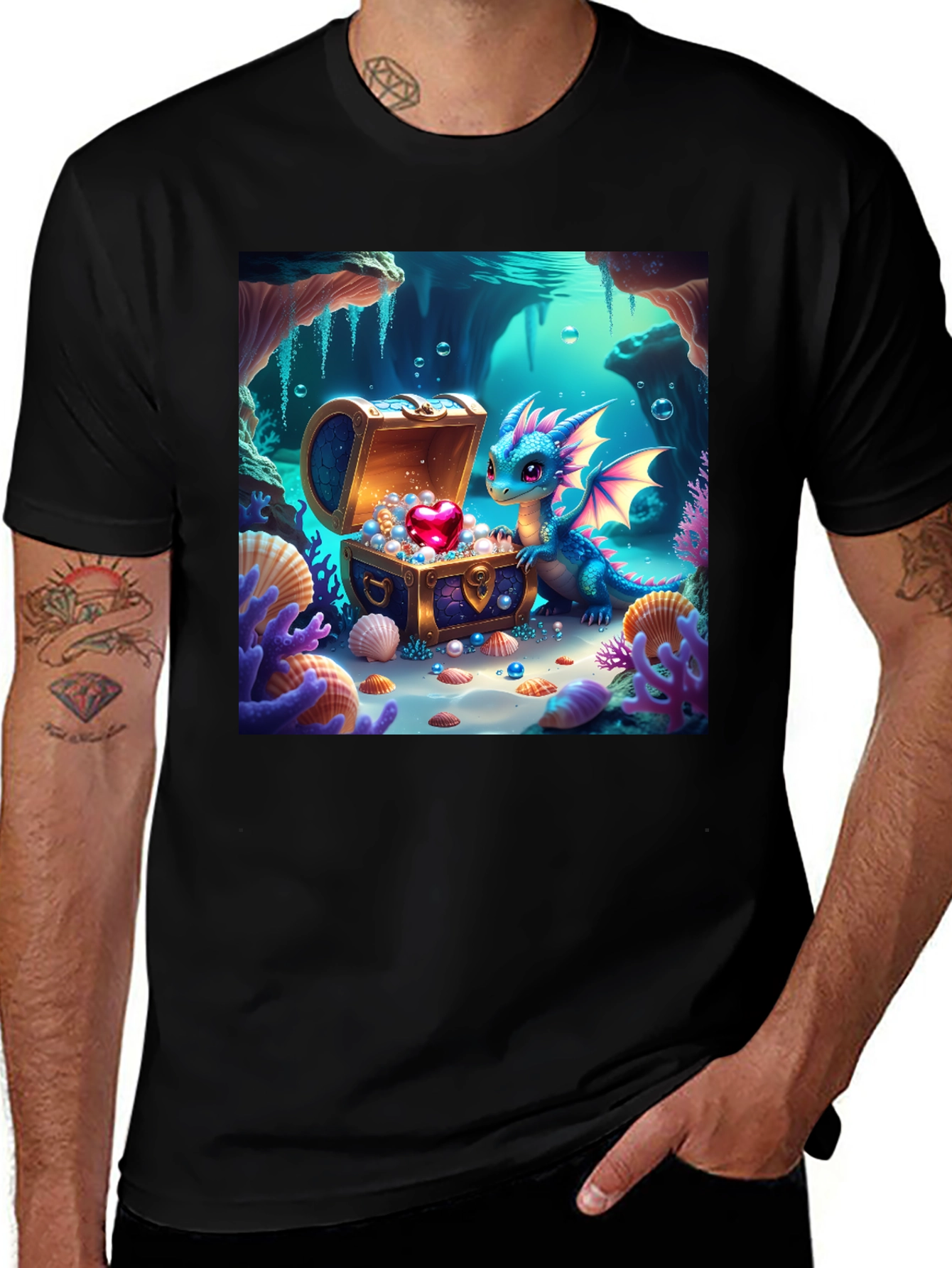 Variant 21 of Dragon's Treasure T-Shirt - Fantasy Art