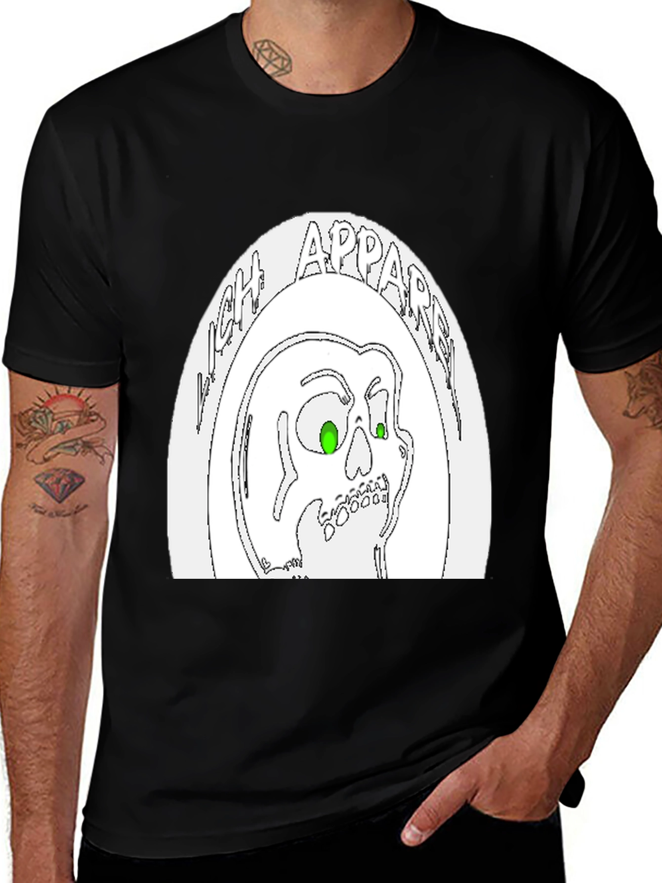 Variant 19 of Lich Apparel Skeleton Graphic Tee - Black Cotton