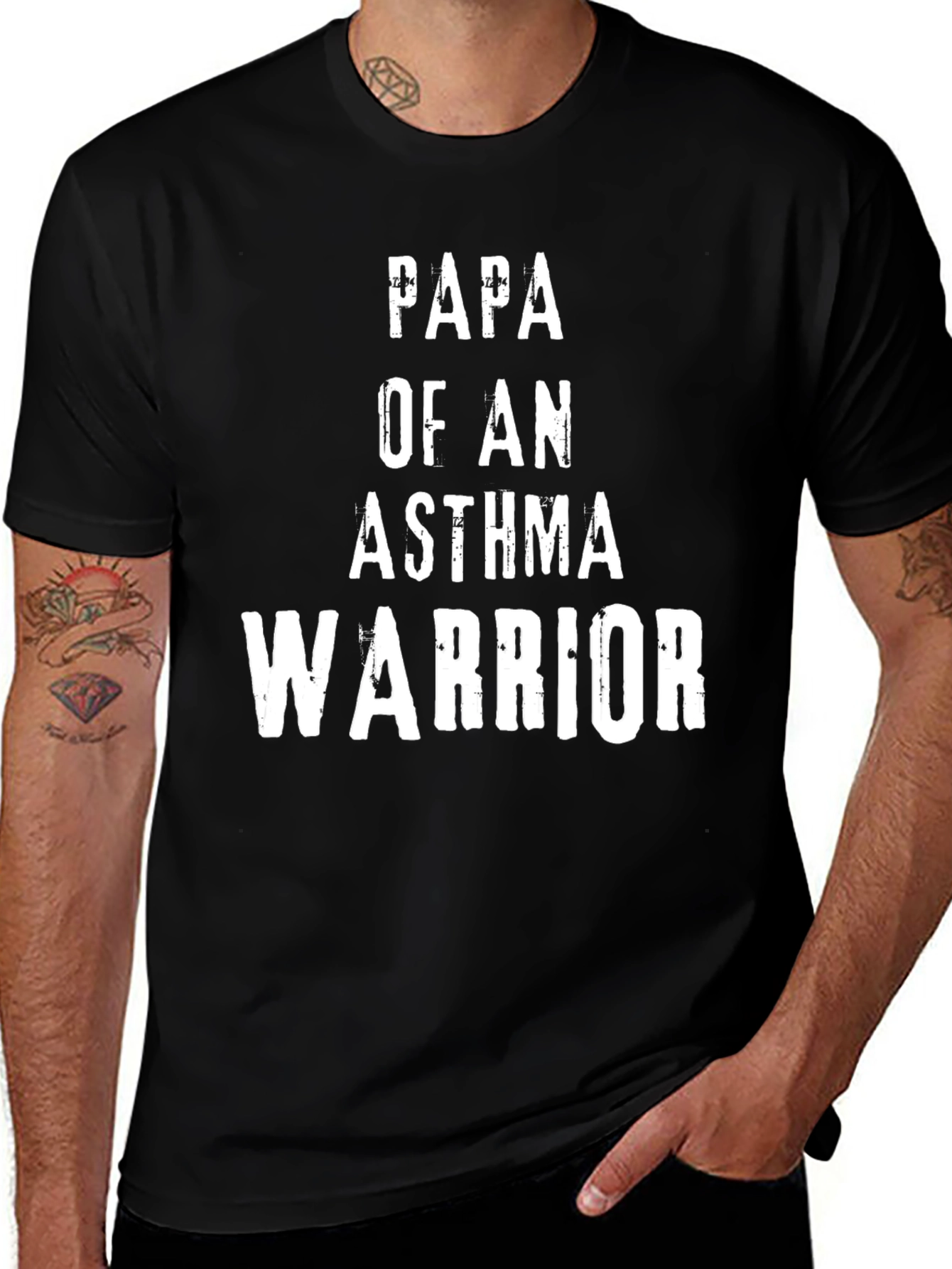 Variant 14 of Papa of an Asthma Warrior Graphic Tee