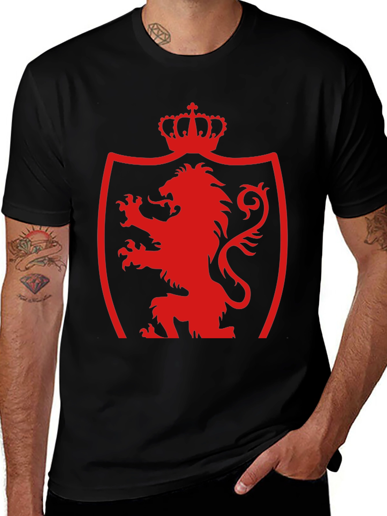 Variant 25 of Red Lion Shield Black Tee
