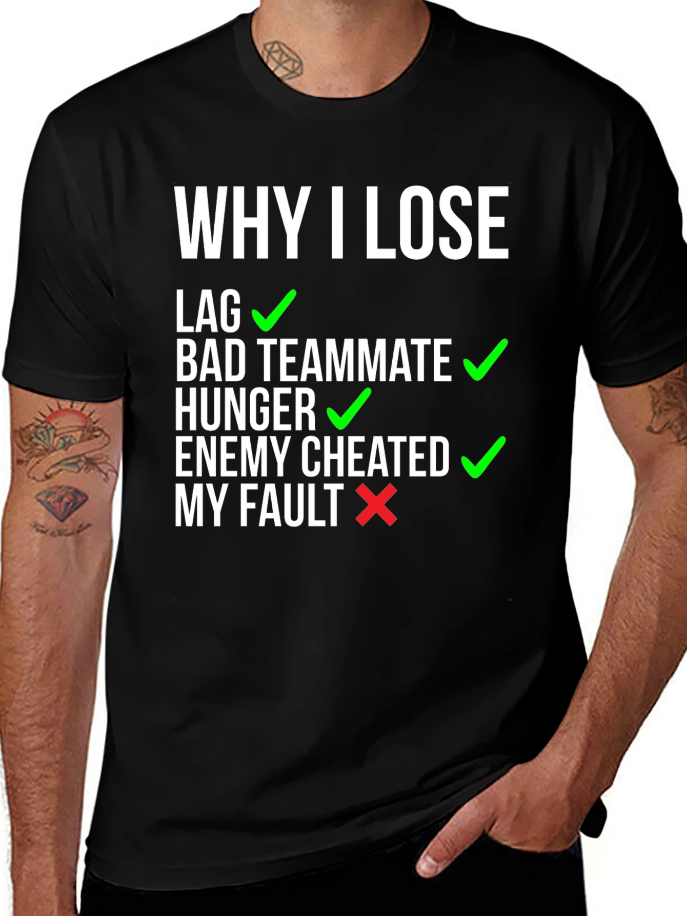 Variant 10 of Funny Gamer T-Shirt: Why I Lose