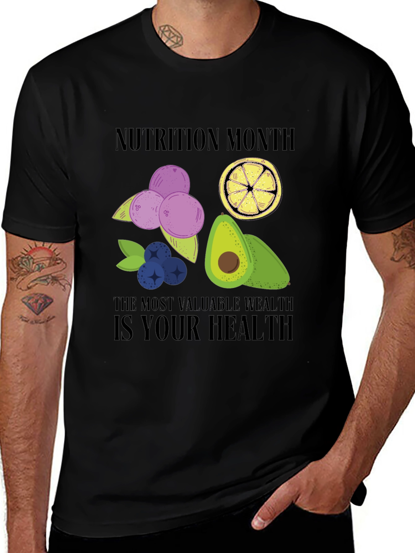 Variant 19 of Nutrition Month T-Shirt: Healthy Wealth