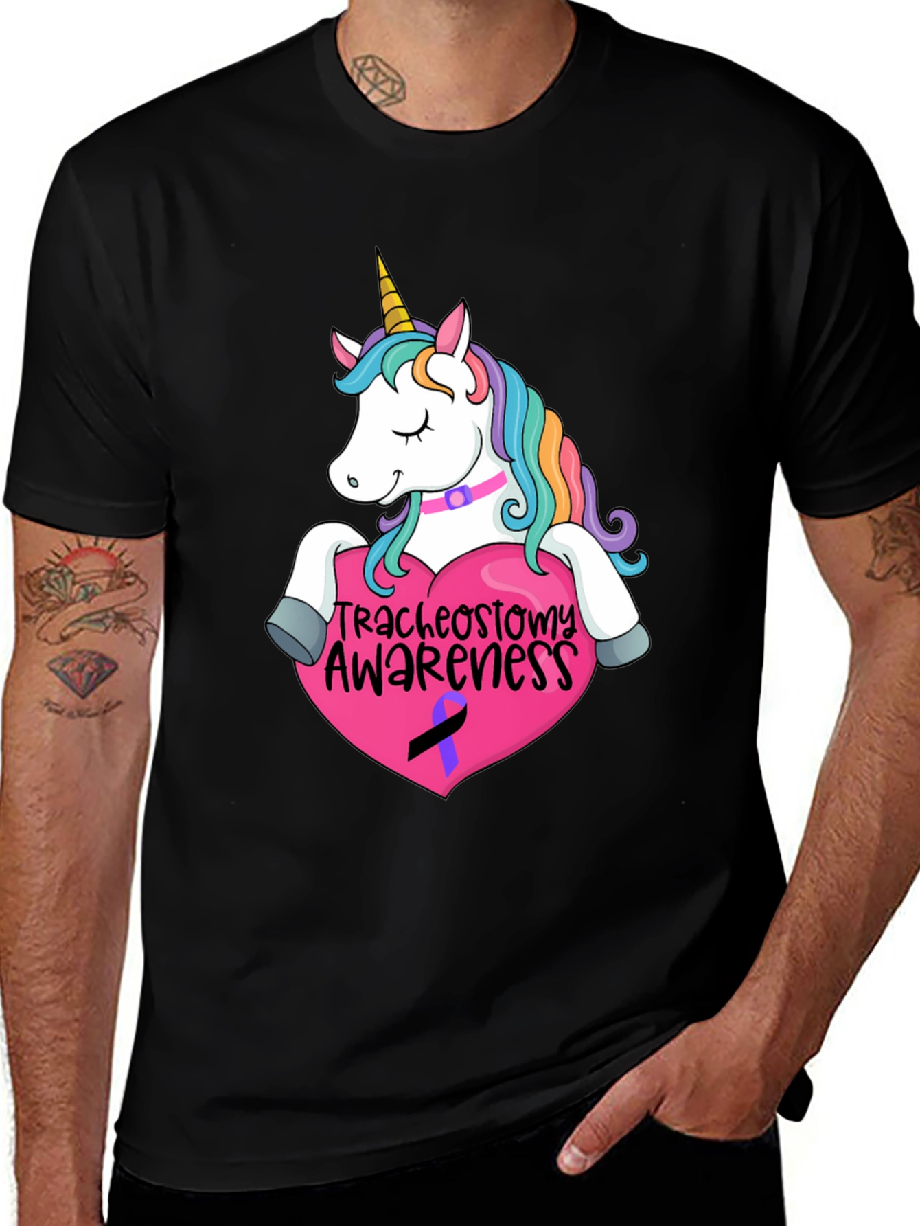 Variant 12 of Unicorn Tracheostomy Awareness T-Shirt