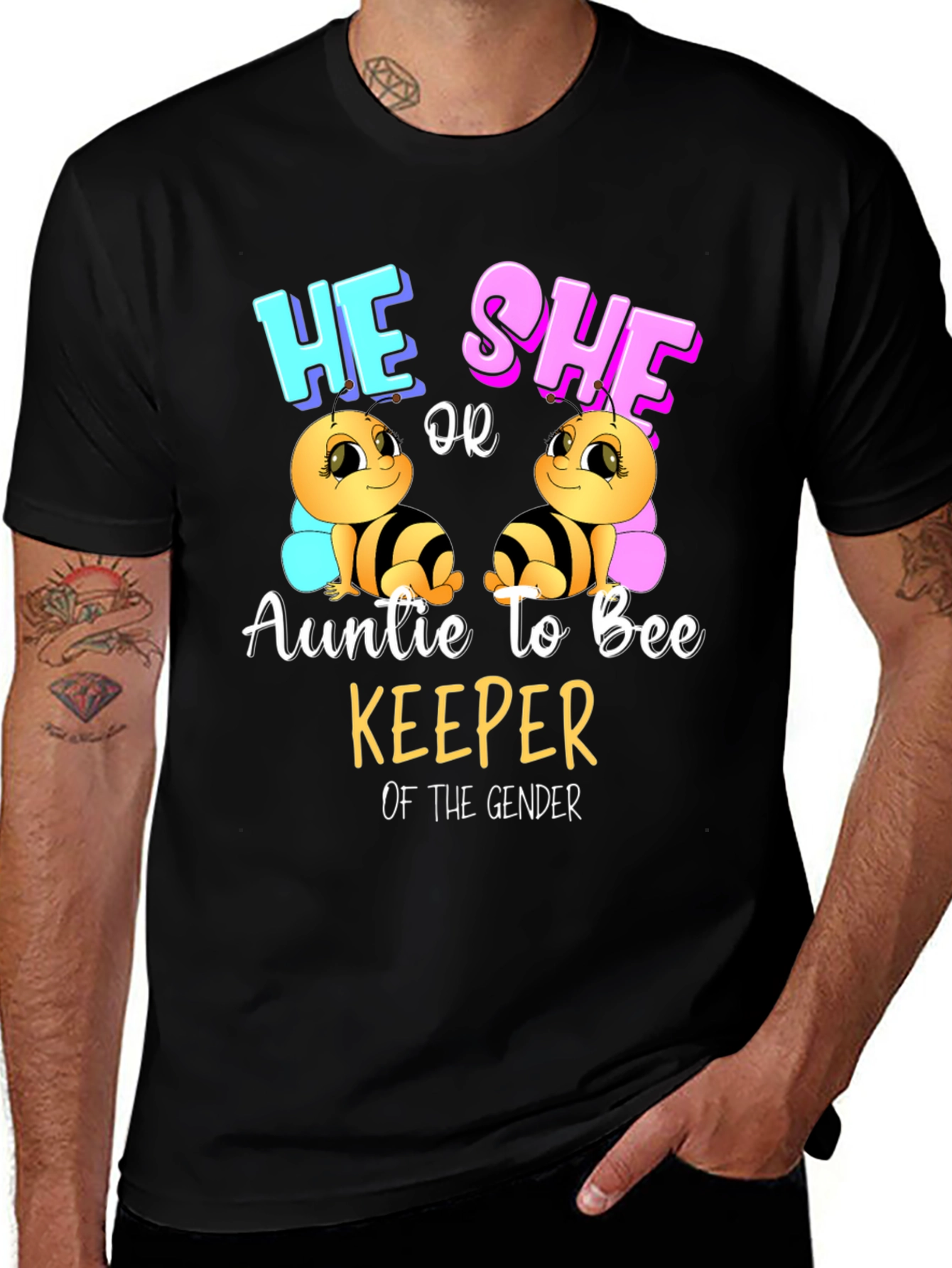 Auntie To Bee Keeper Gender Reveal T-Shirt
