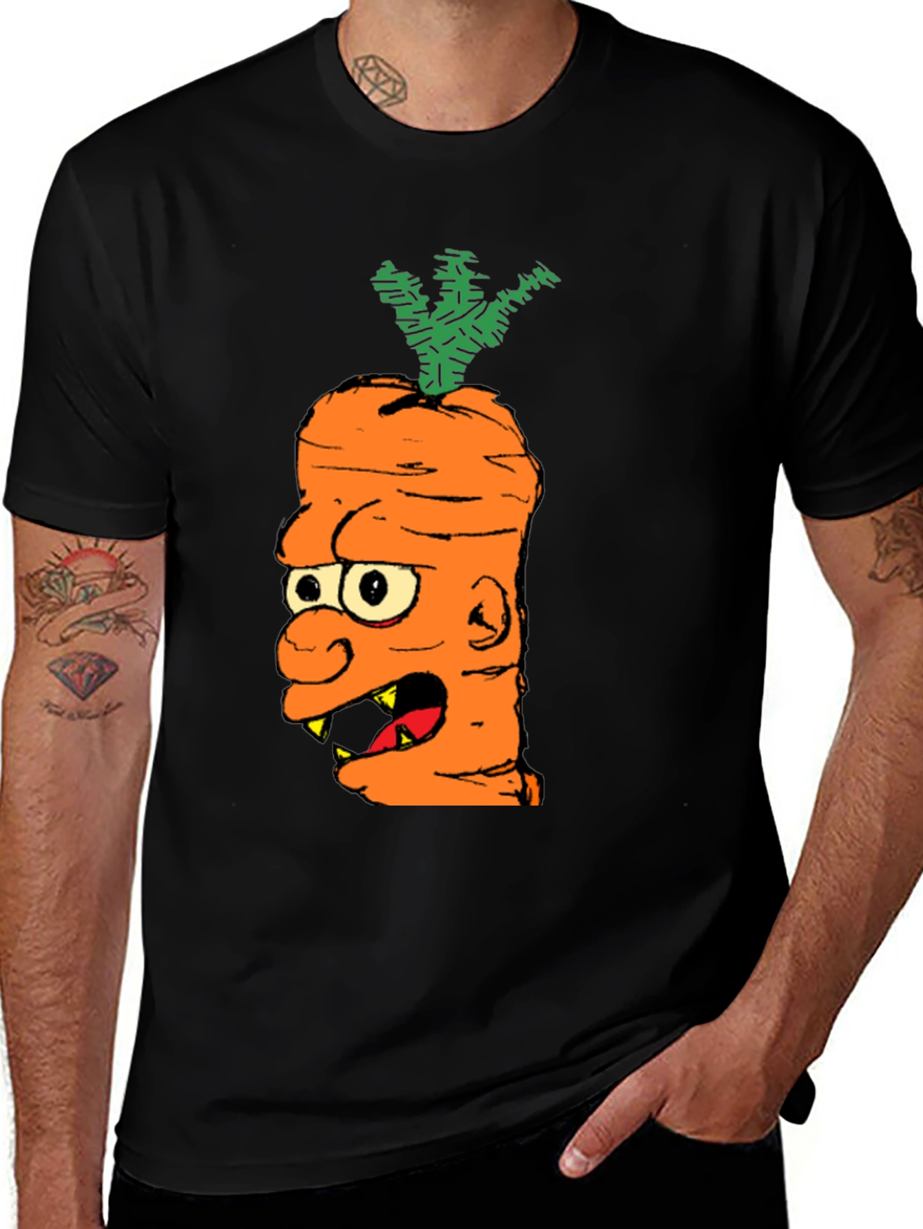 Variant 26 of Cartoon Carrot Monster Graphic T-Shirt