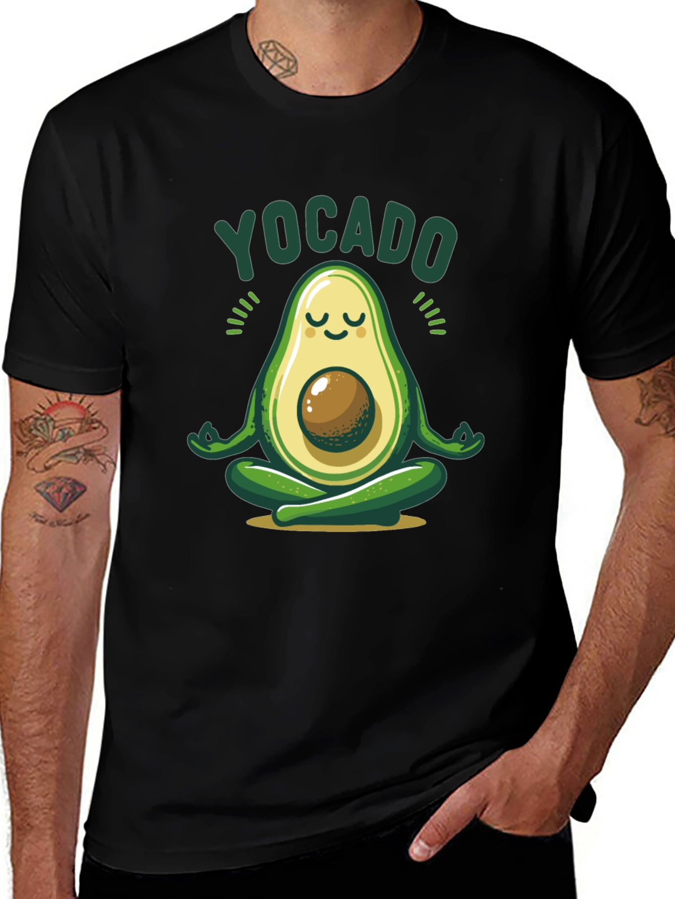 Variant 3 of Yocado Yoga Avocado Black T-Shirt