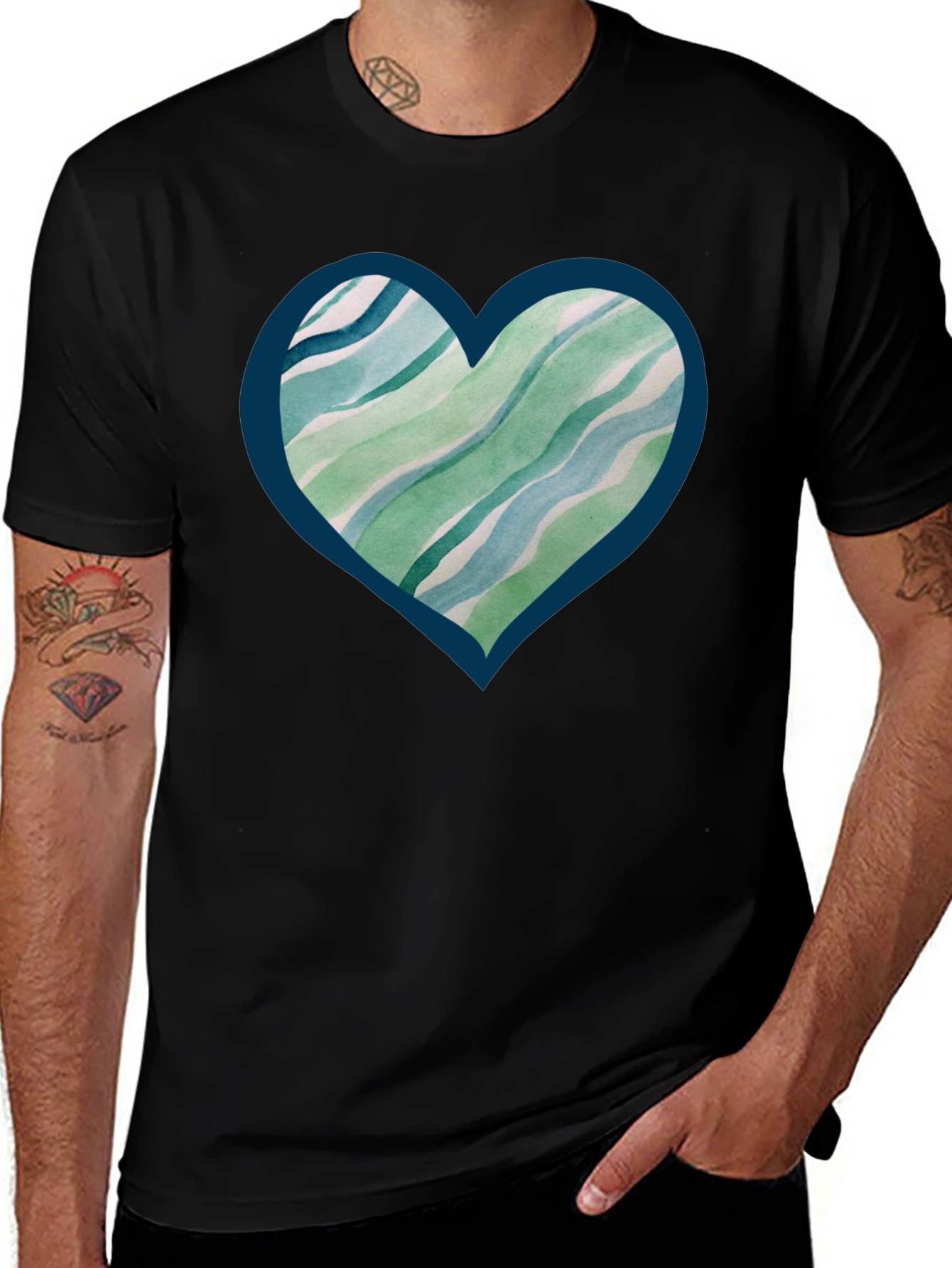 Abstract Heart Tee - Trendy Graphic Print