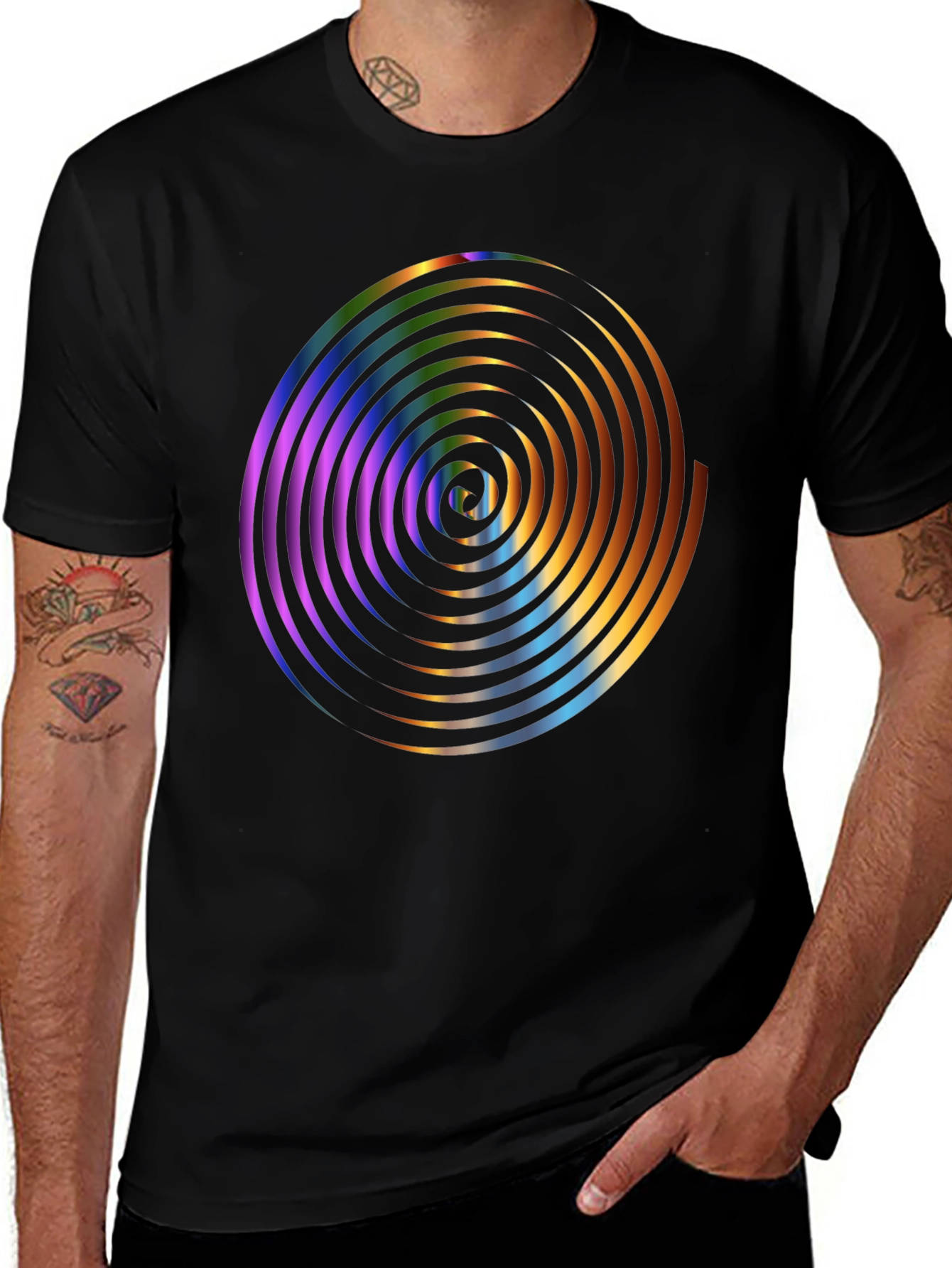 Abstract Swirl Graphic T-Shirt - Modern Art Tee