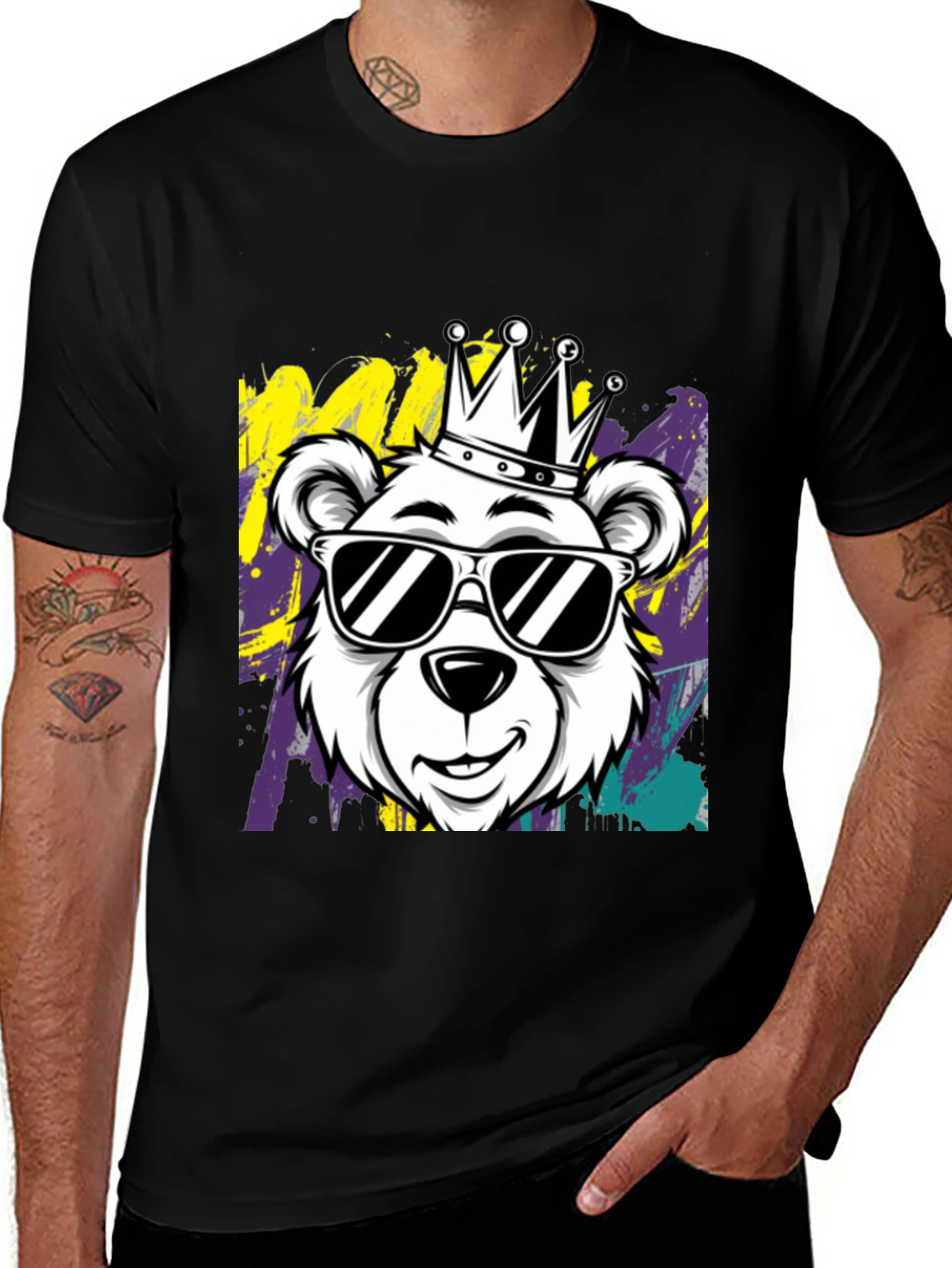 Variant 9 of King Bear Graphic Tee - Cool & Stylish