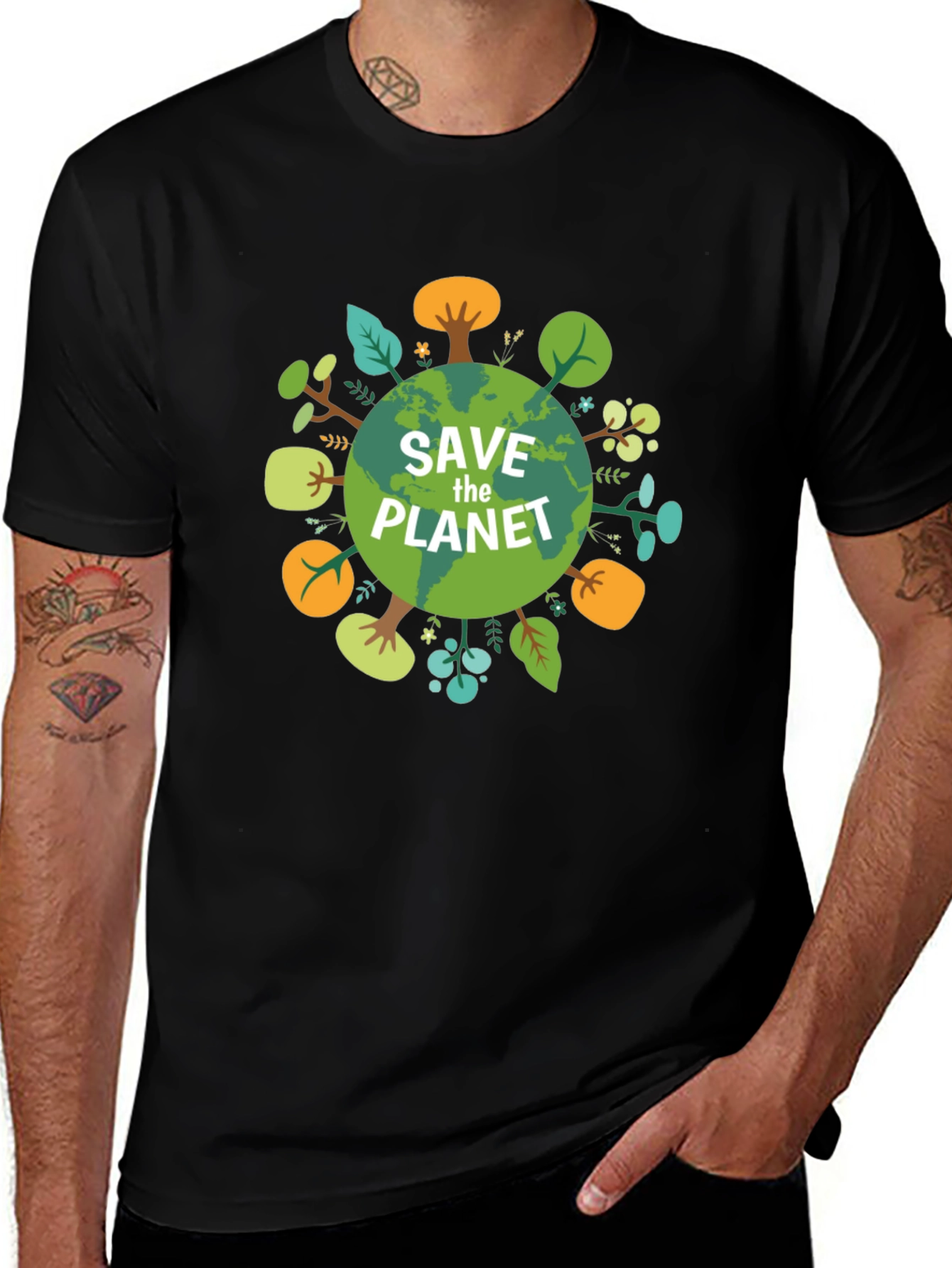 Variant 13 of Eco-Friendly "Save the Planet" Graphic Tee