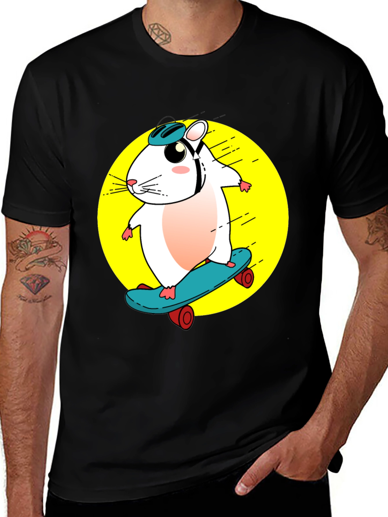 Variant 14 of Hamster Skateboarder T-Shirt