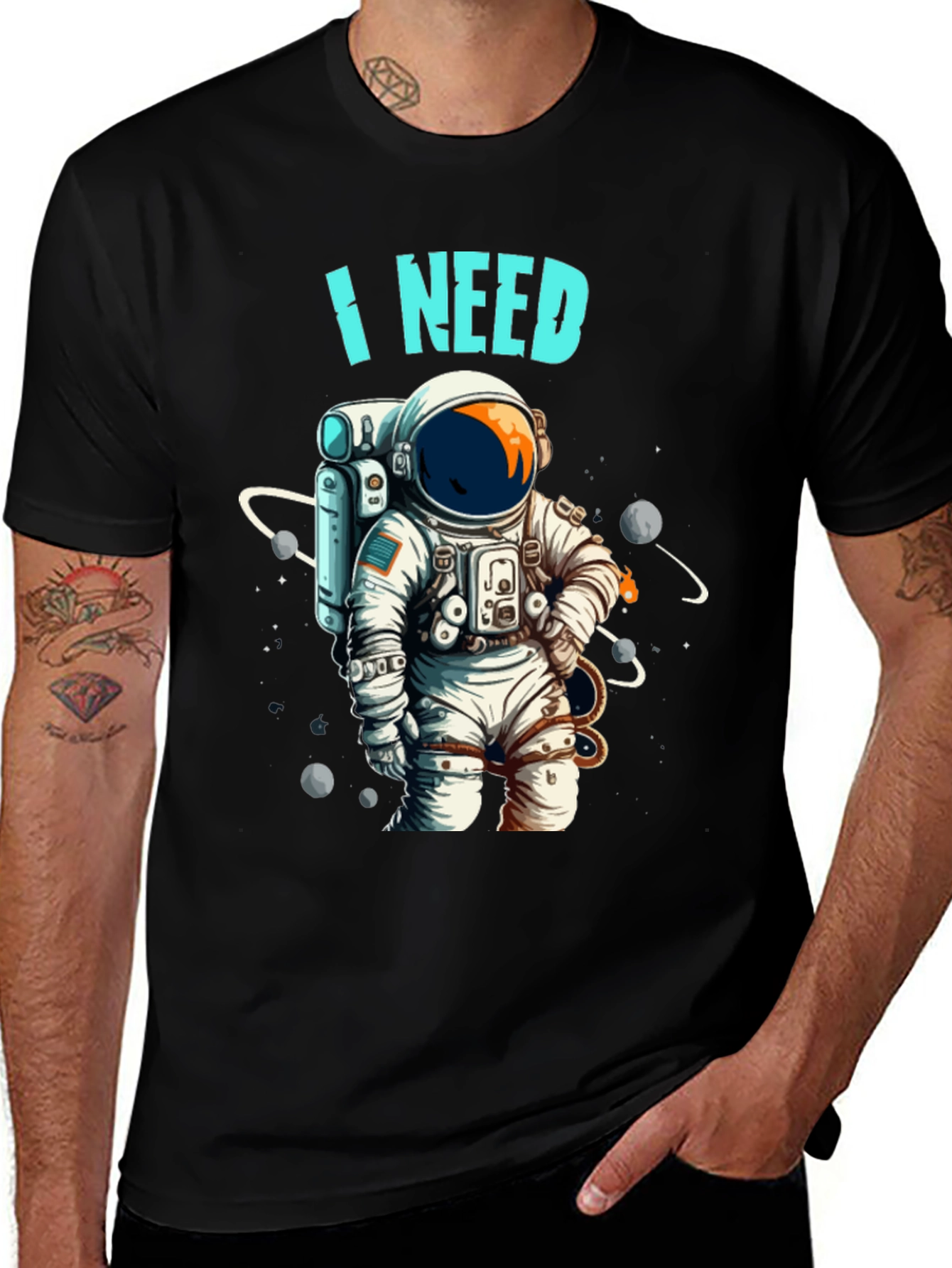 Variant 15 of I Need Space T-Shirt Astronaut Design