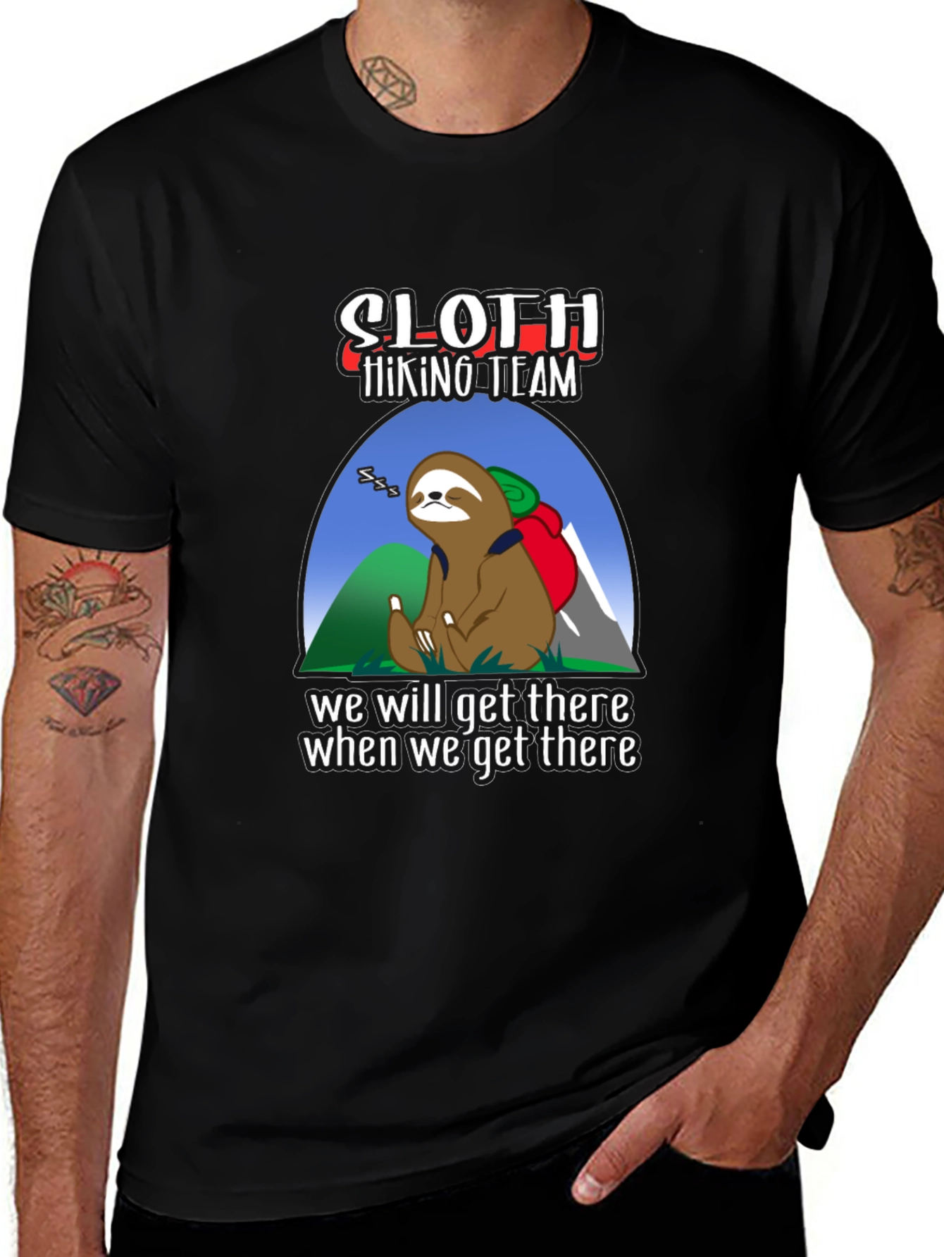 Variant 21 of Sloth Hiking Team T-Shirt - Funny Adventure Tee