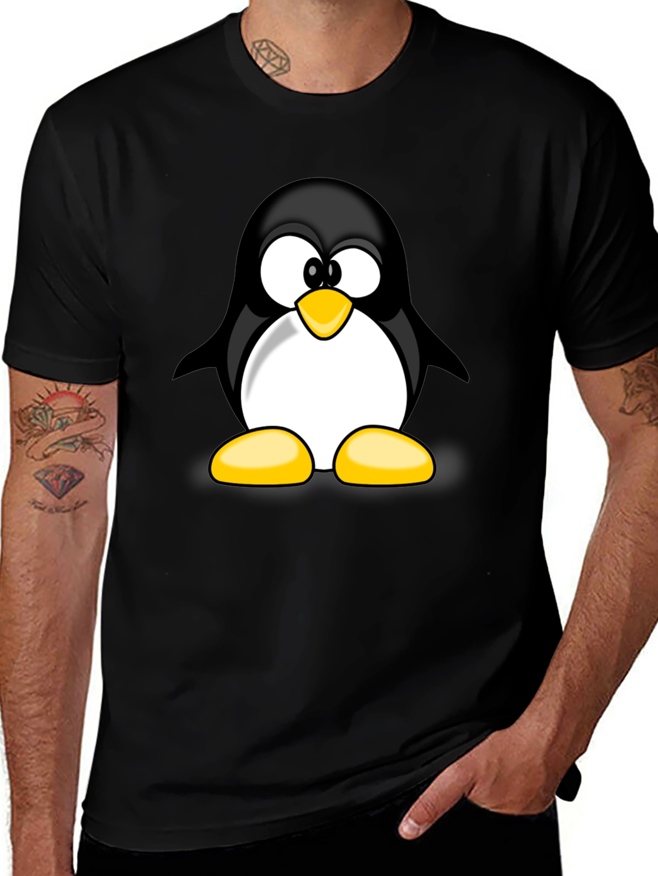 Variant 2 of Penguin Graphic T-Shirt - Black Cotton Tee