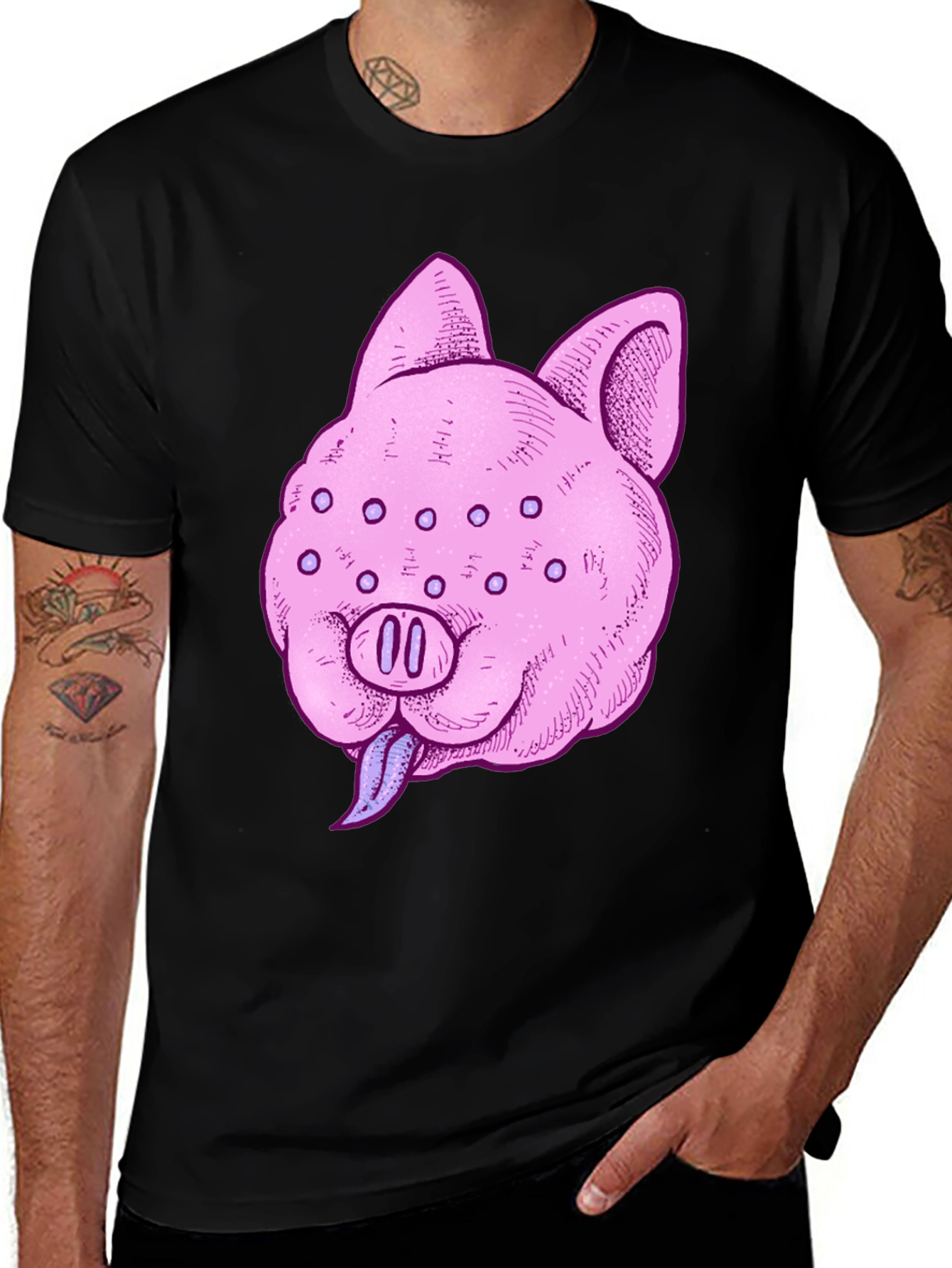 Variant 2 of Pig Spider Graphic Tee - Black