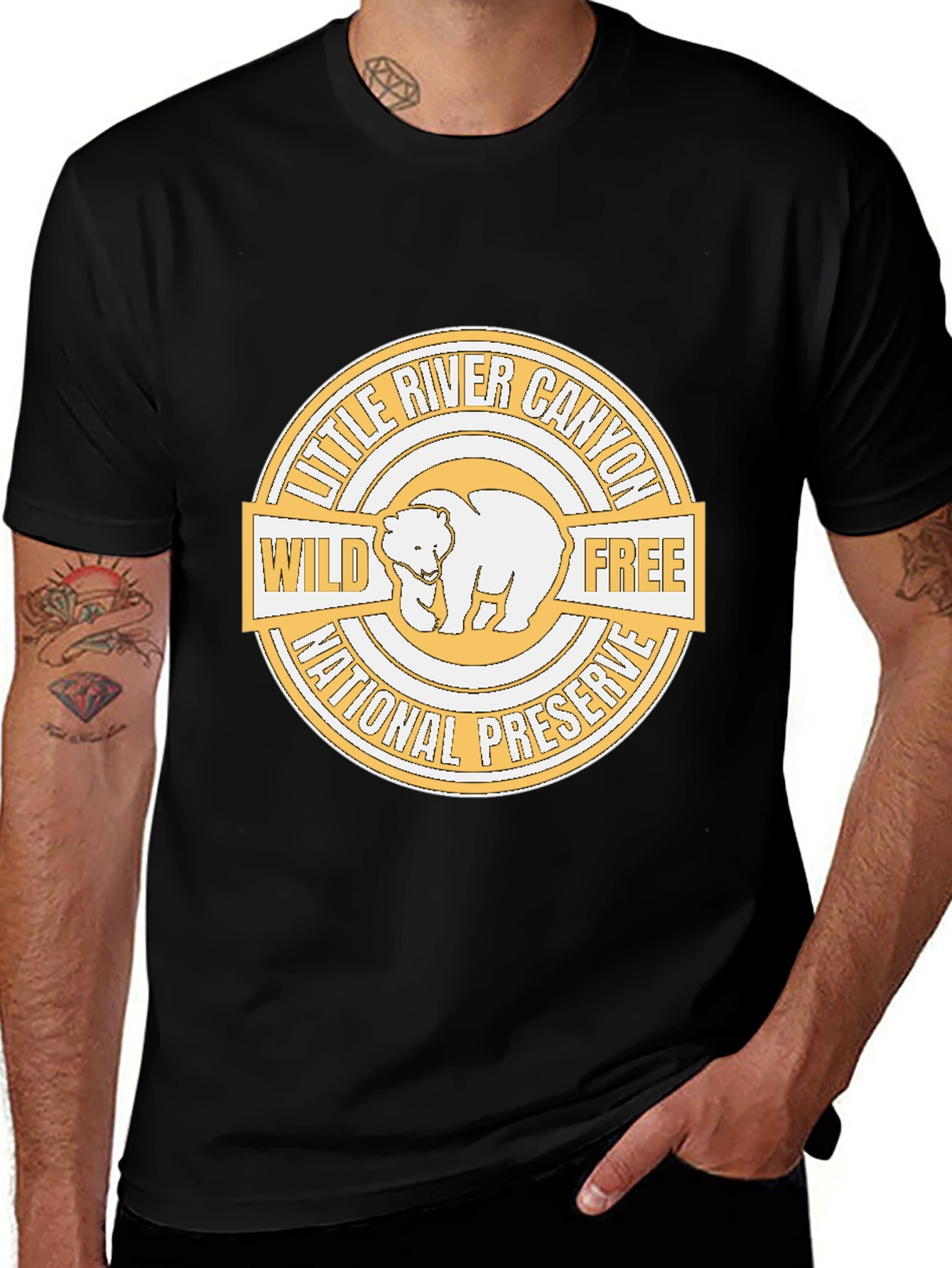 Black Little River Canyon T-Shirt - Wild & Free National Preserve main image