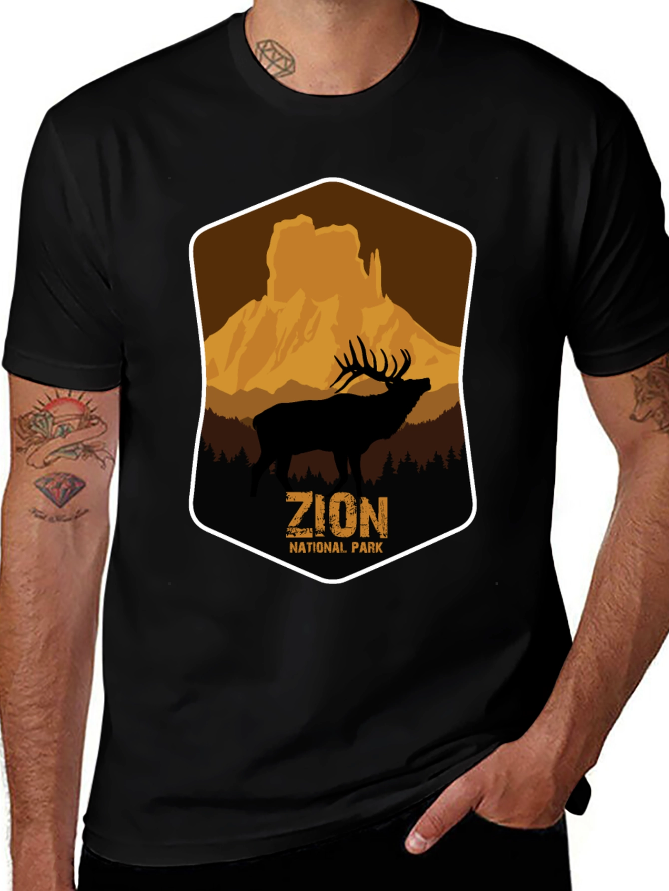 Variant 15 of Zion National Park Elk Graphic T-Shirt