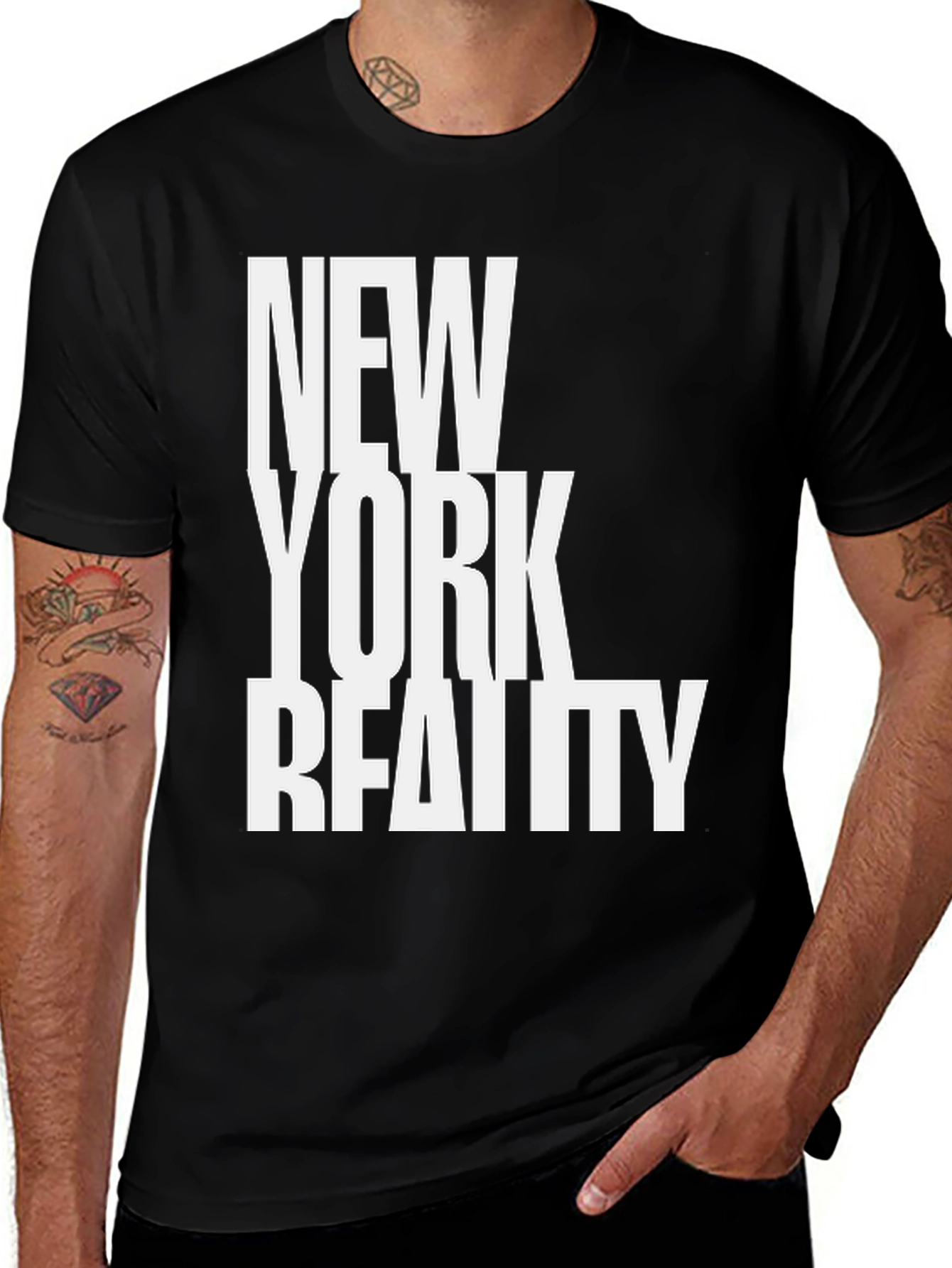 Variant 24 of New York Reality Graphic Tee - Black T-Shirt