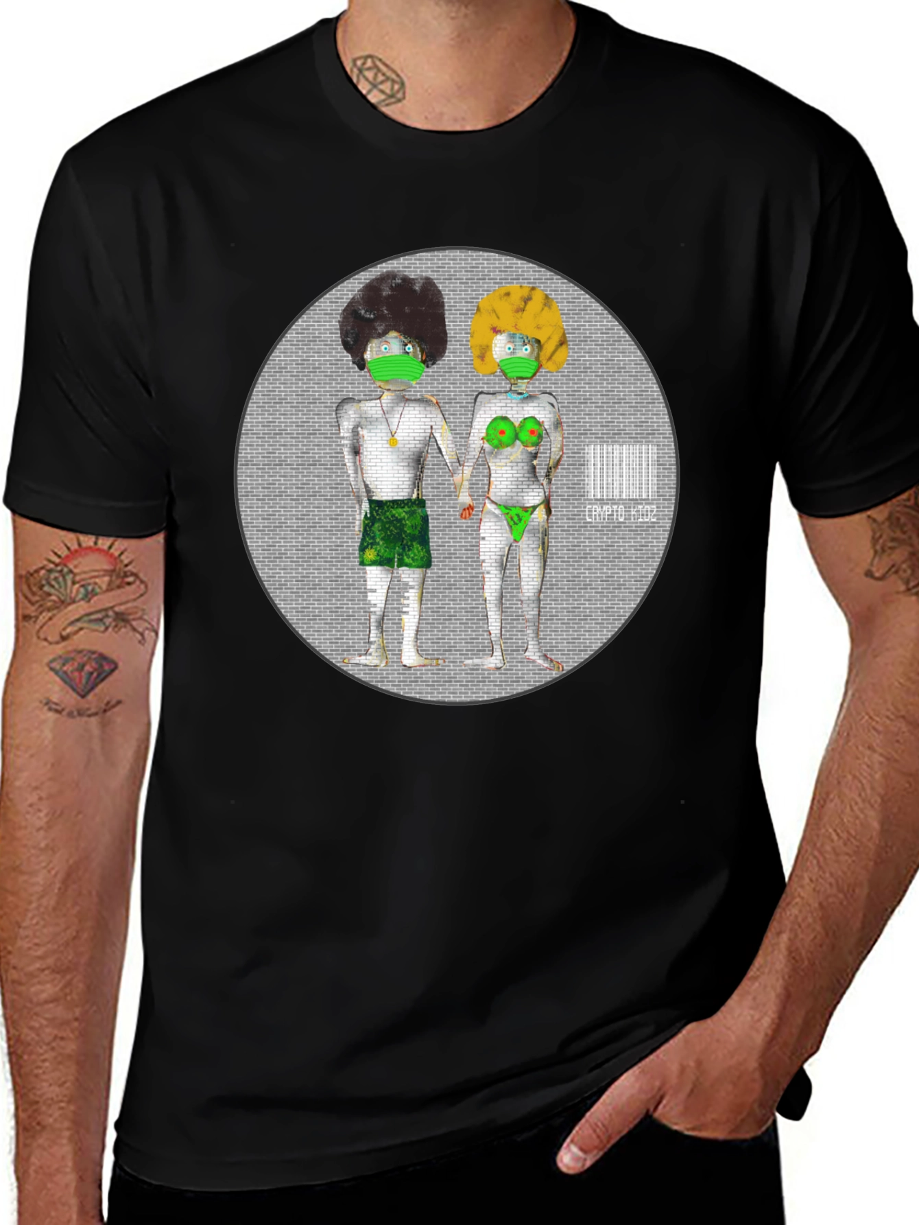 Variant 9 of Crypto Couple Tee - Novelty Graphic T-Shirt