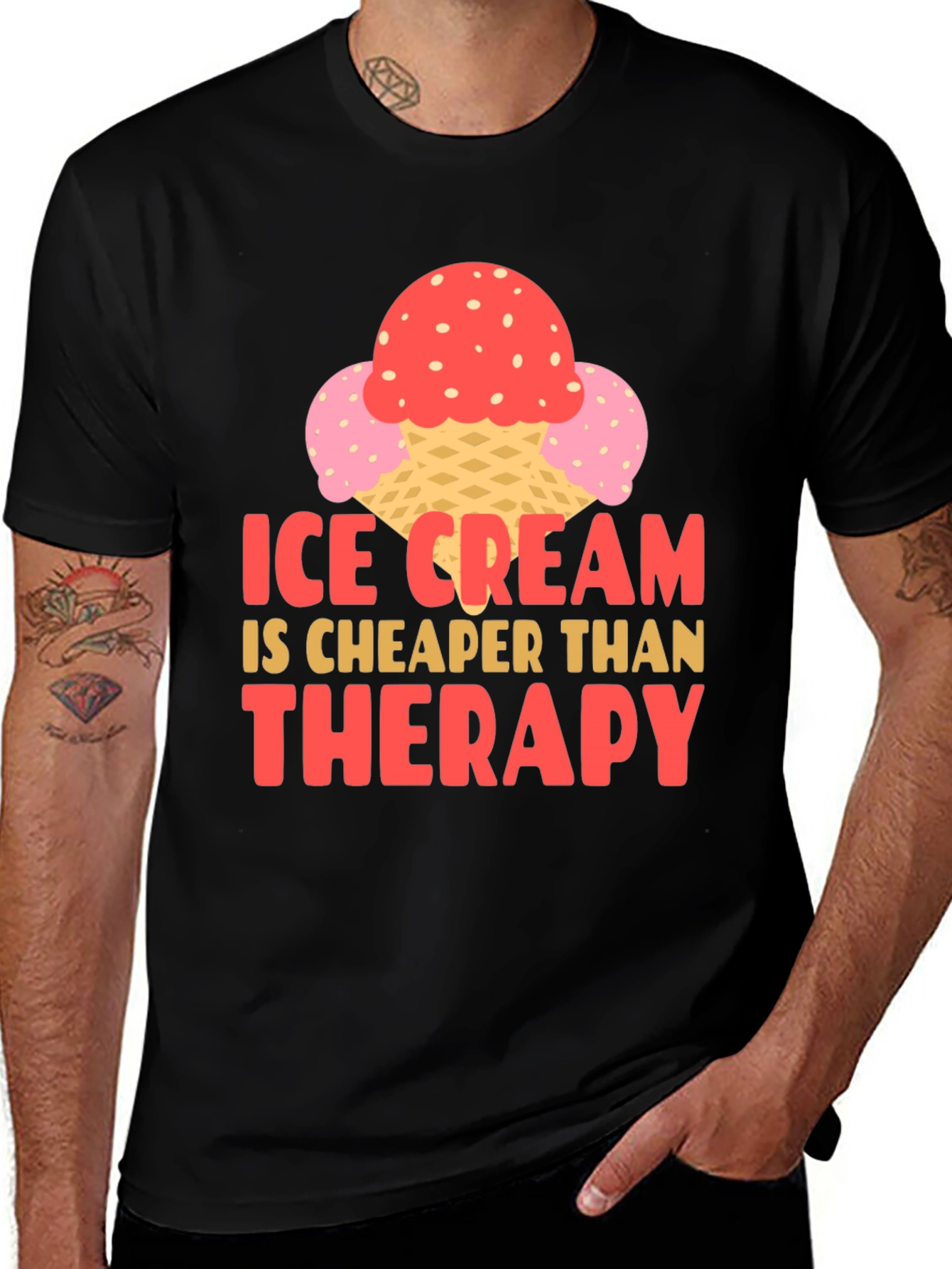 Variant 19 of Ice Cream Cheaper Than Therapy Graphic T-Shirt