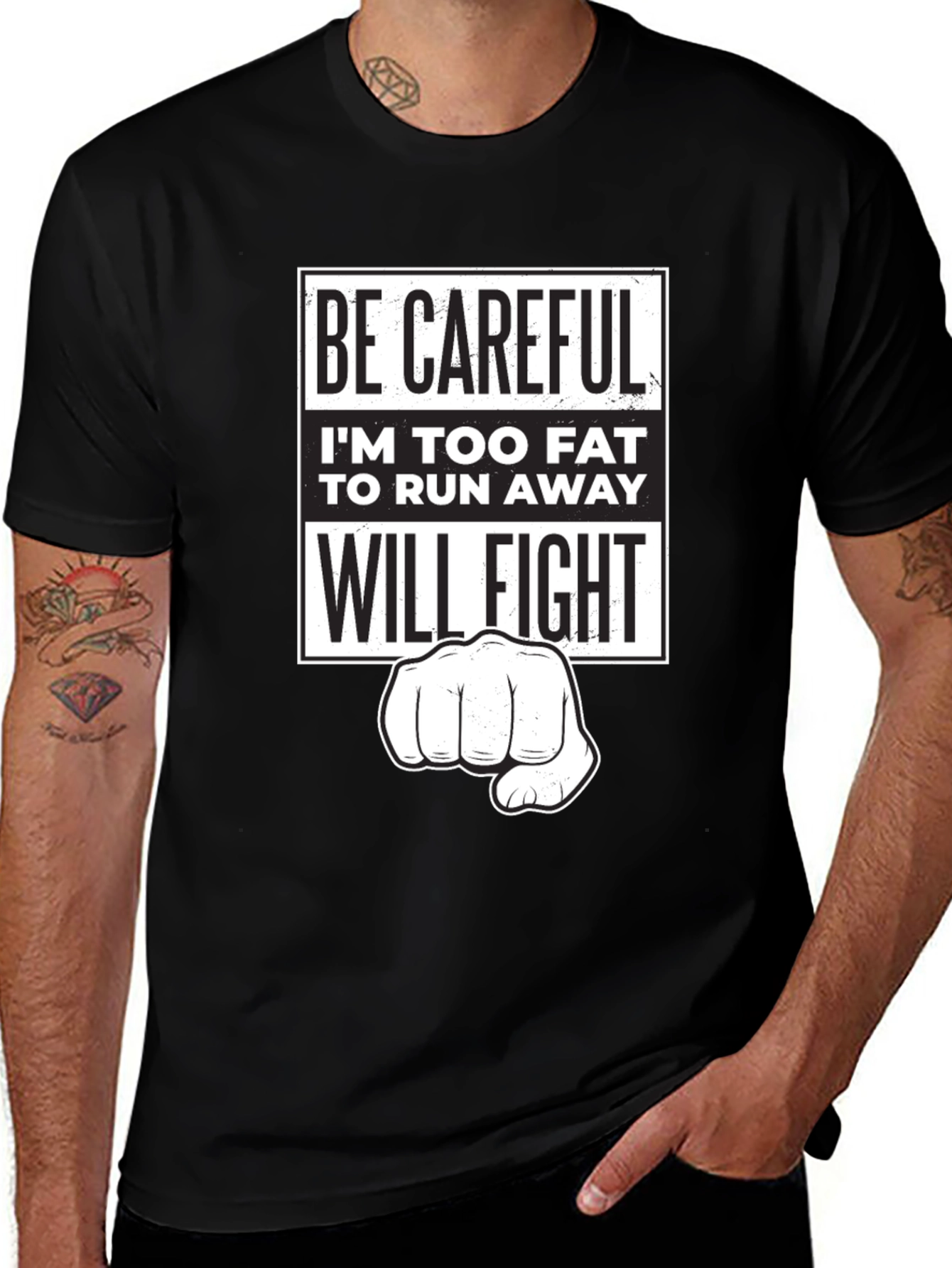 Variant 9 of Funny Sarcastic Graphic T-Shirt - Be Careful, I'll Fight!