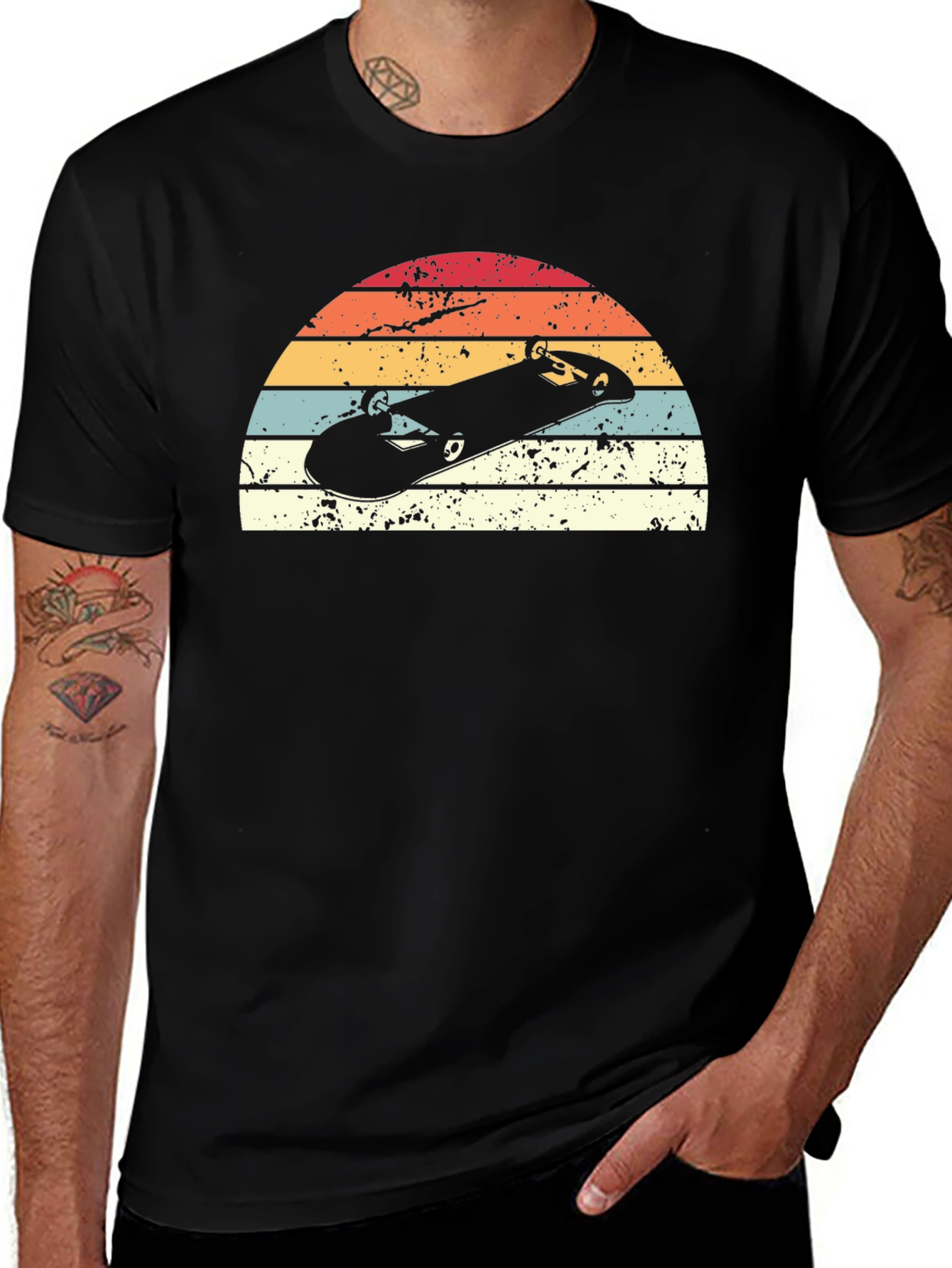 Variant 13 of Retro Skateboard Sunset Graphic T-Shirt