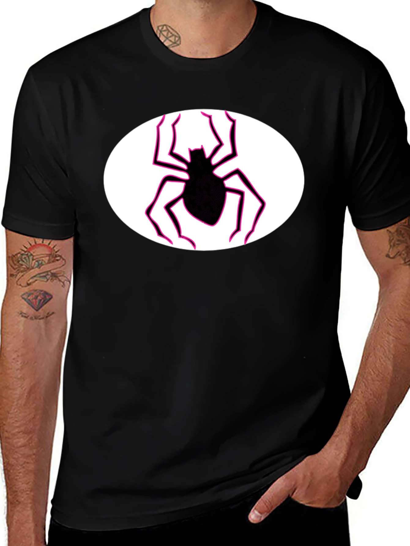Variant 22 of Spider Graphic Black Tee
