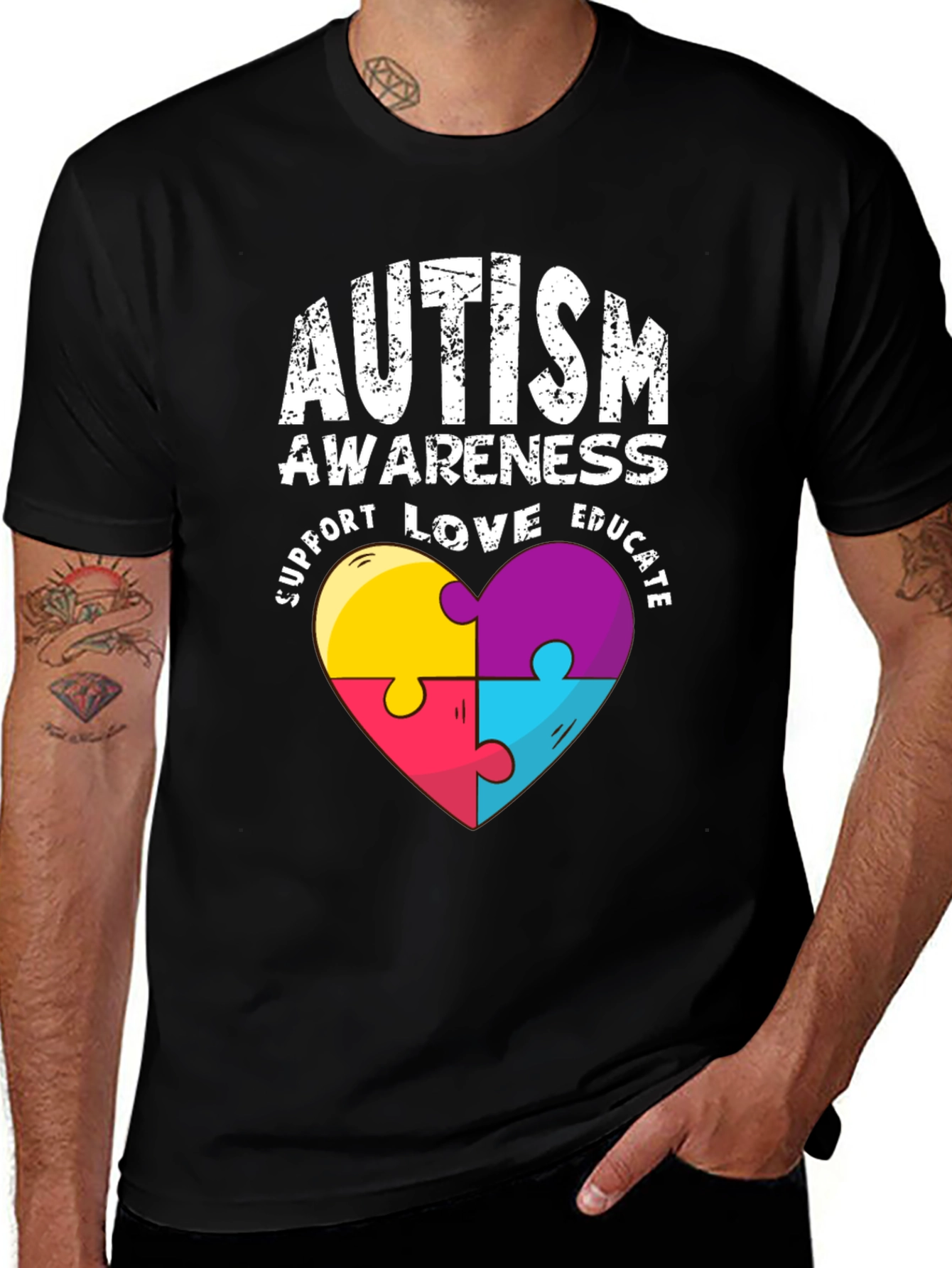 Autism Awareness Puzzle Heart T-Shirt