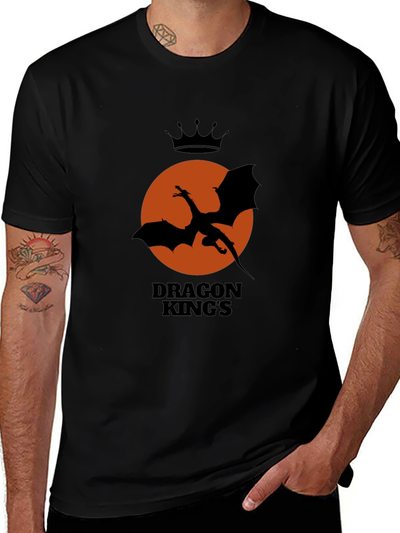 Variant 12 of Dragon King's Silhouette Black T-Shirt