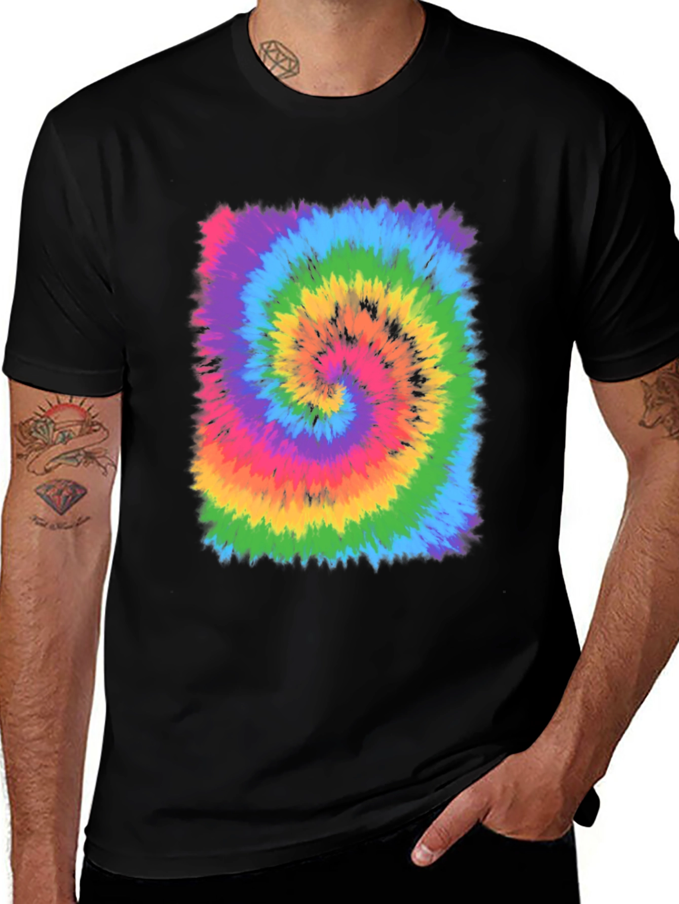 Variant 21 of Vibrant Tie-Dye Swirl Graphic T-Shirt