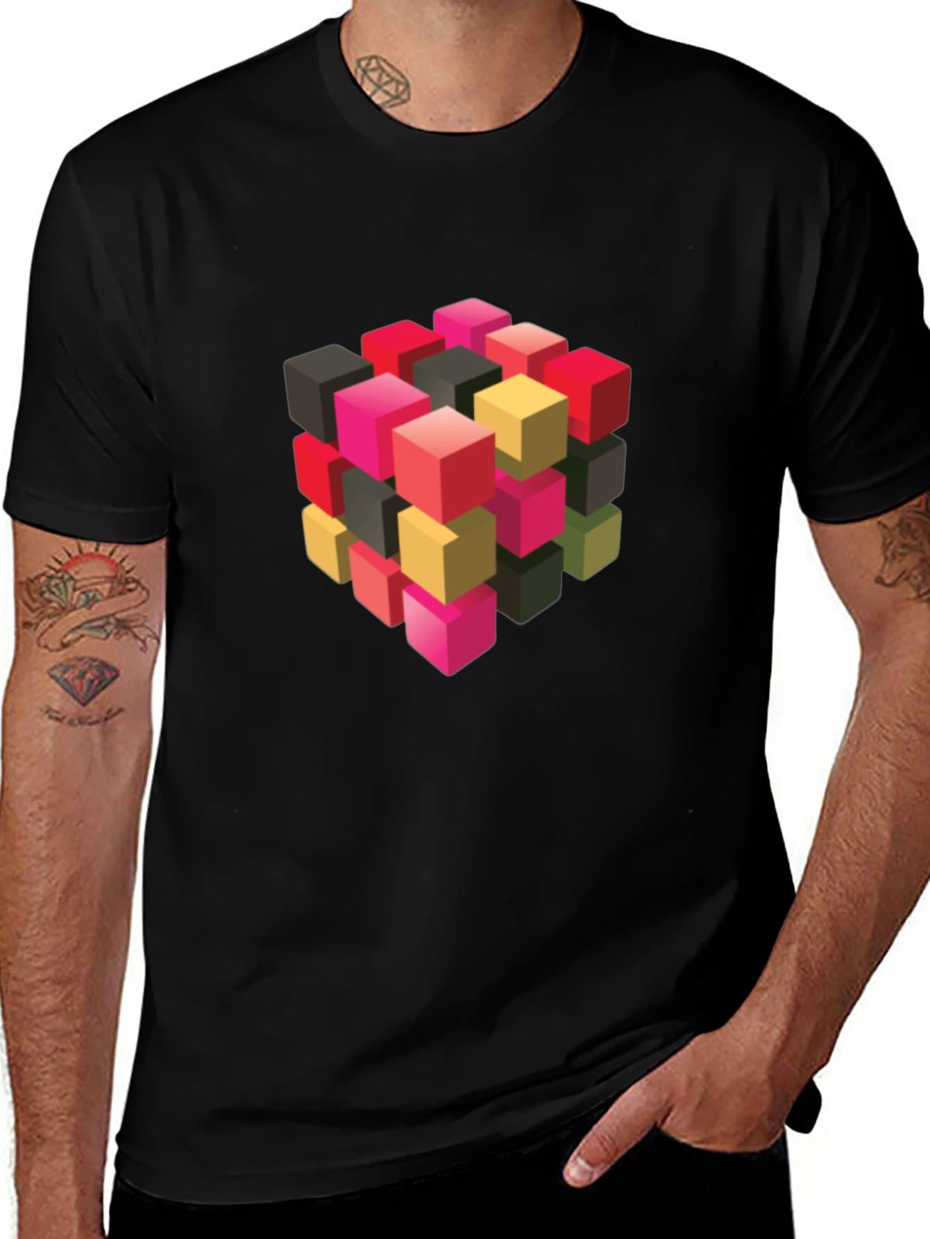 Variant 4 of Geometric Cube Graphic T-Shirt