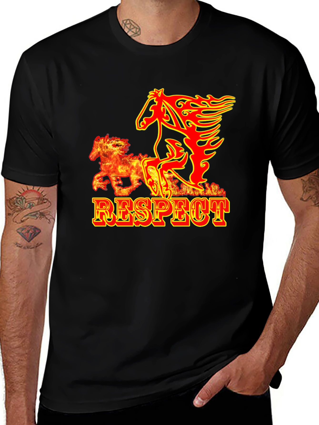 Variant 18 of Respect Flame Horse Graphic T-Shirt