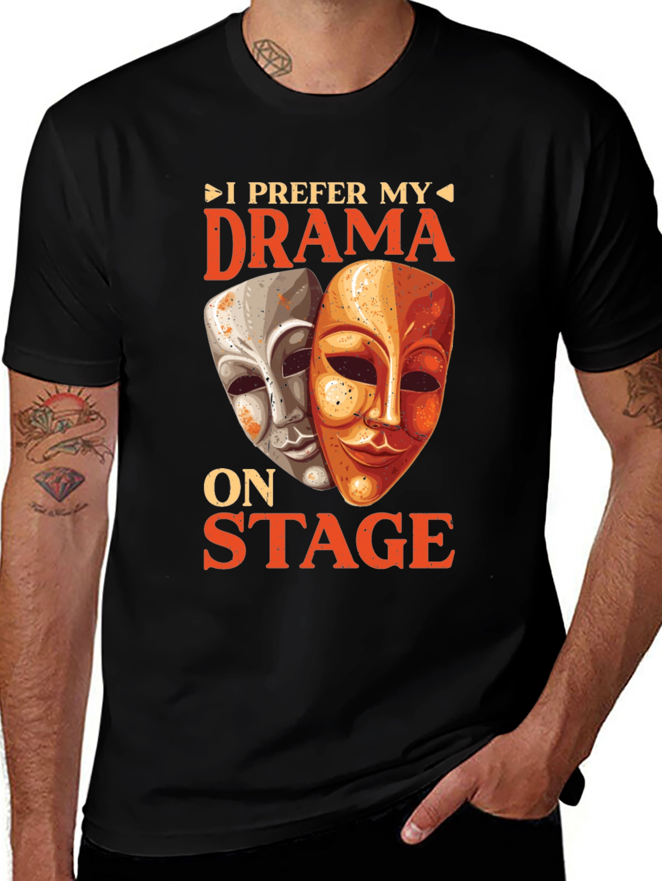 Variant 9 of Drama Masks Graphic T-Shirt - Theater Lover Tee